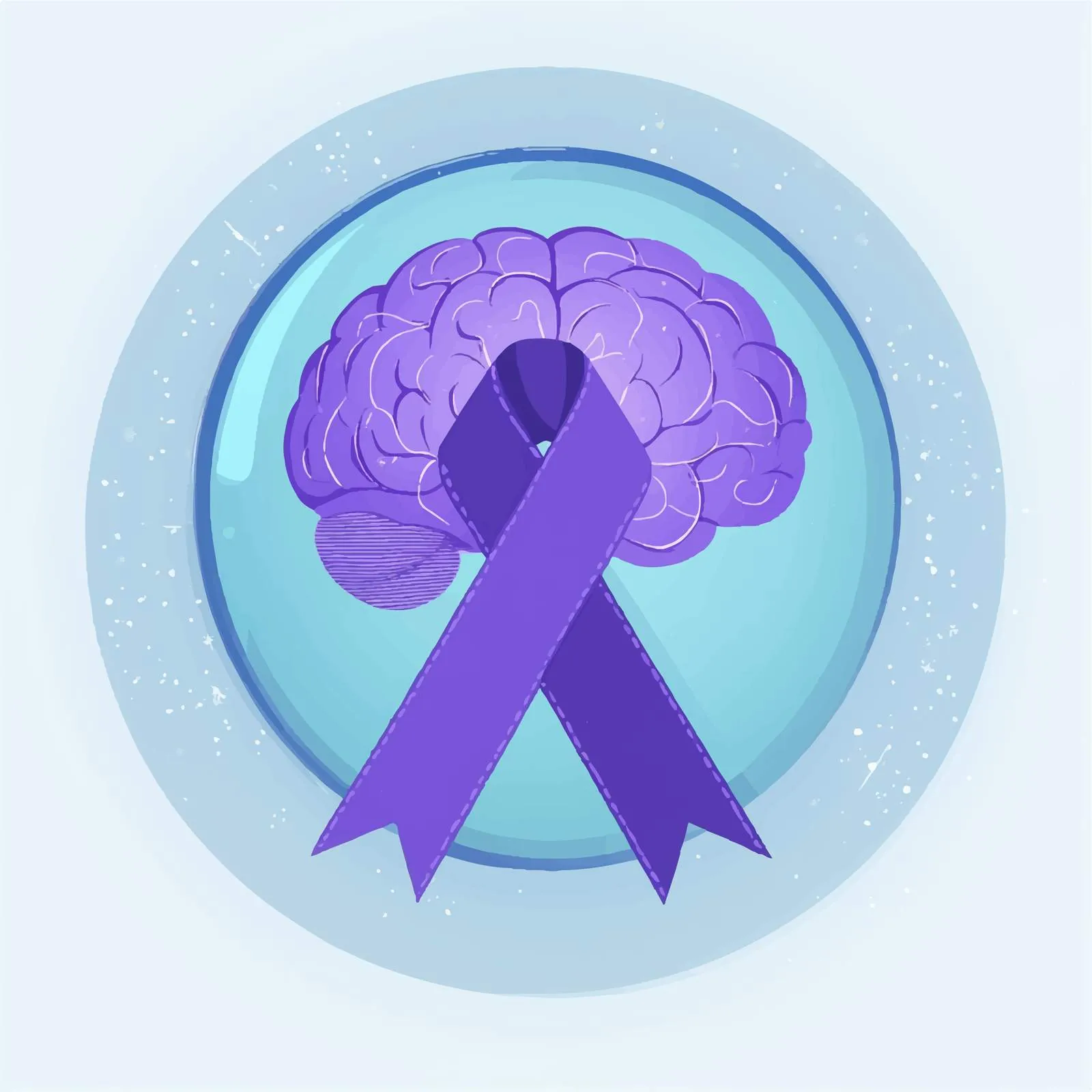 World and Brain with Purple Awareness Ribbon Vector — free download from Dotvec