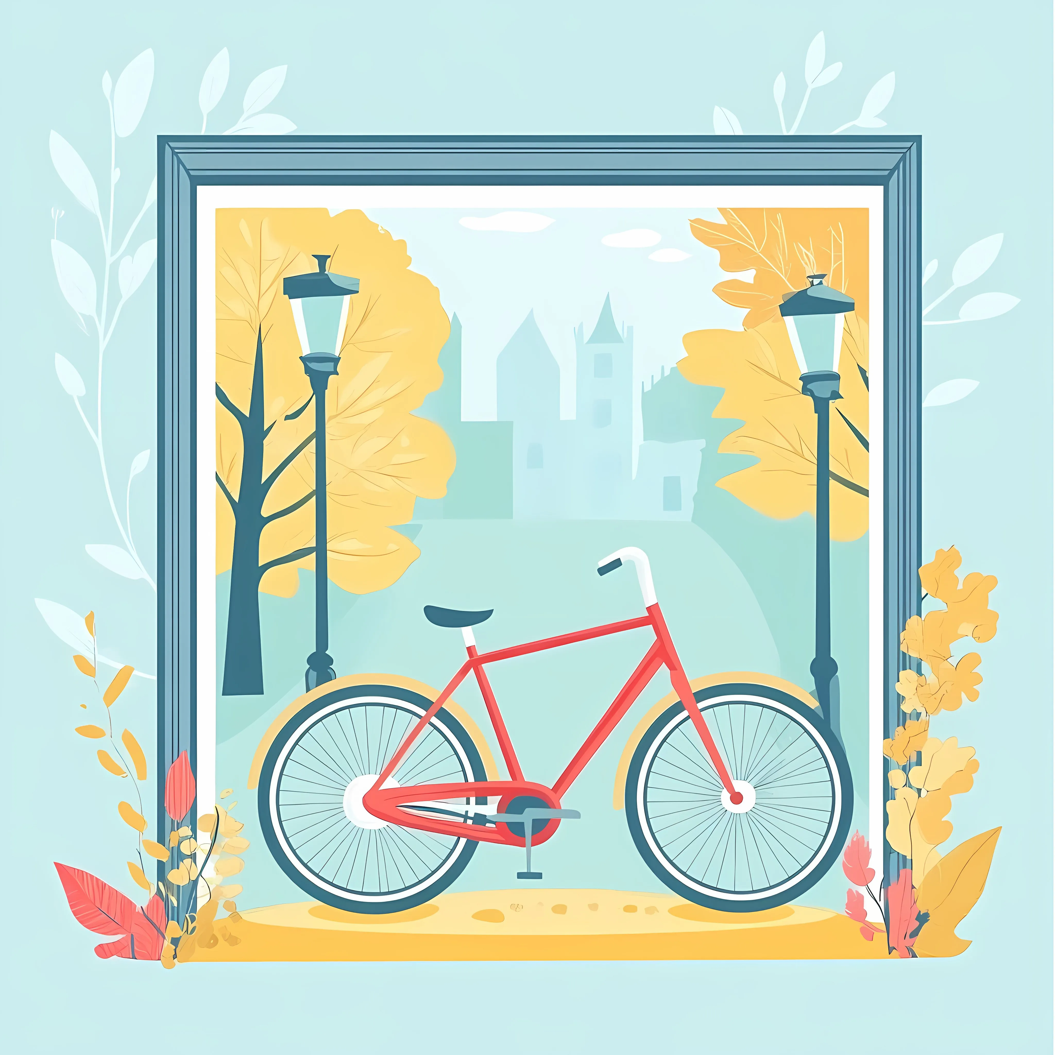 World Car Free Day Bicycle Vector Illustration – free active transportation image from Dotvec