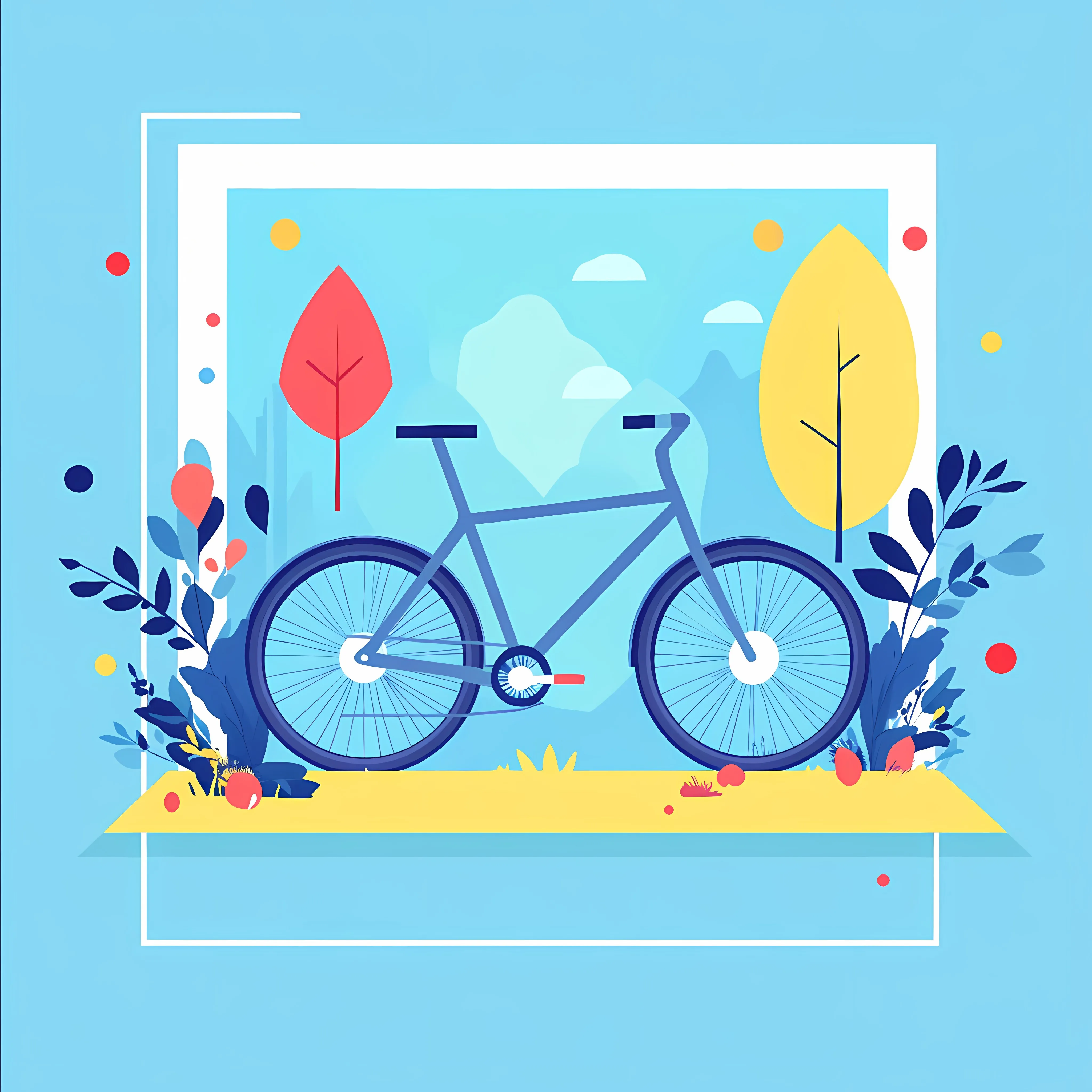 World Car Free Day Bicycle Illustration — free download from Dotvec