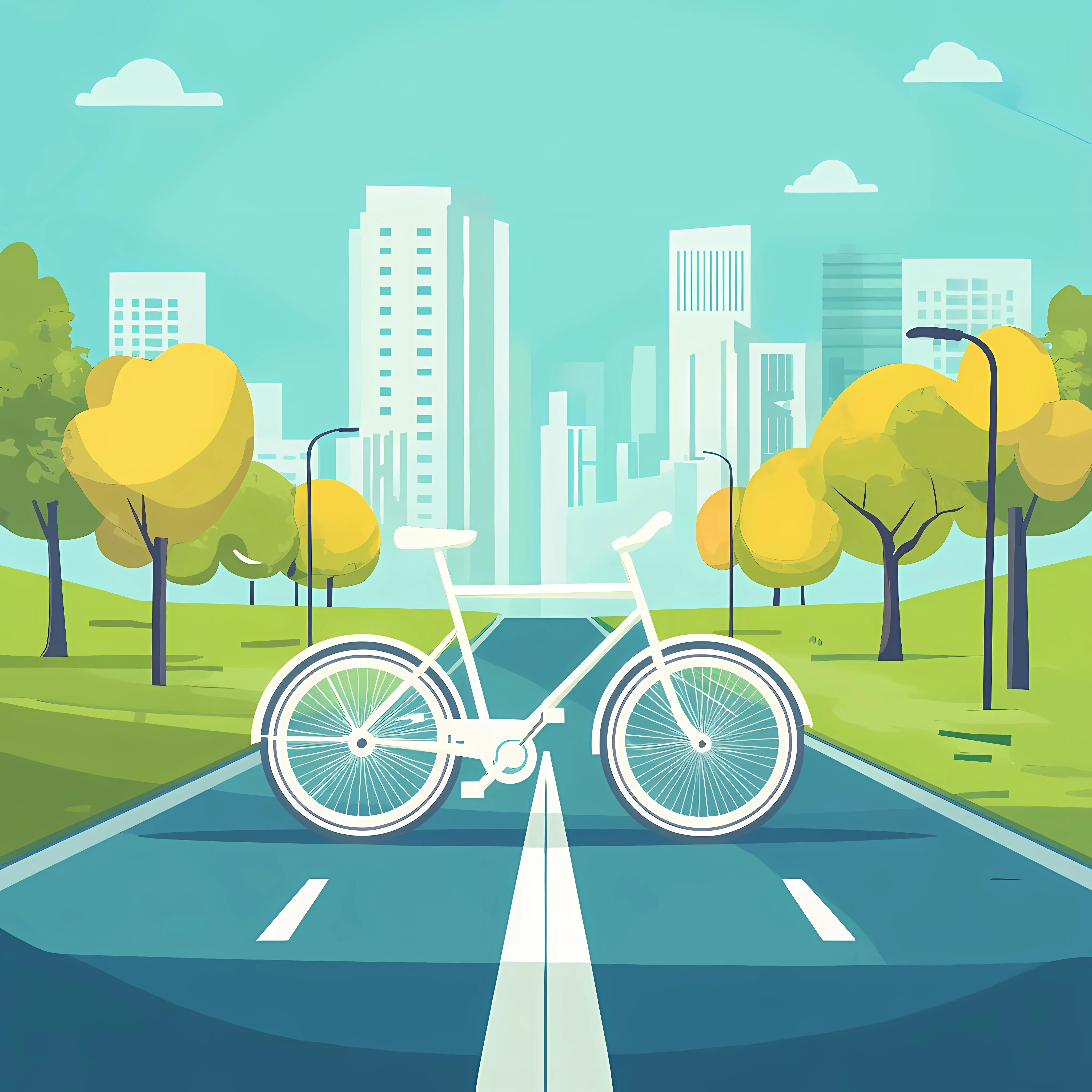 World Car Free Day Bicycle Flat Vector Illustration — free download from Dotvec