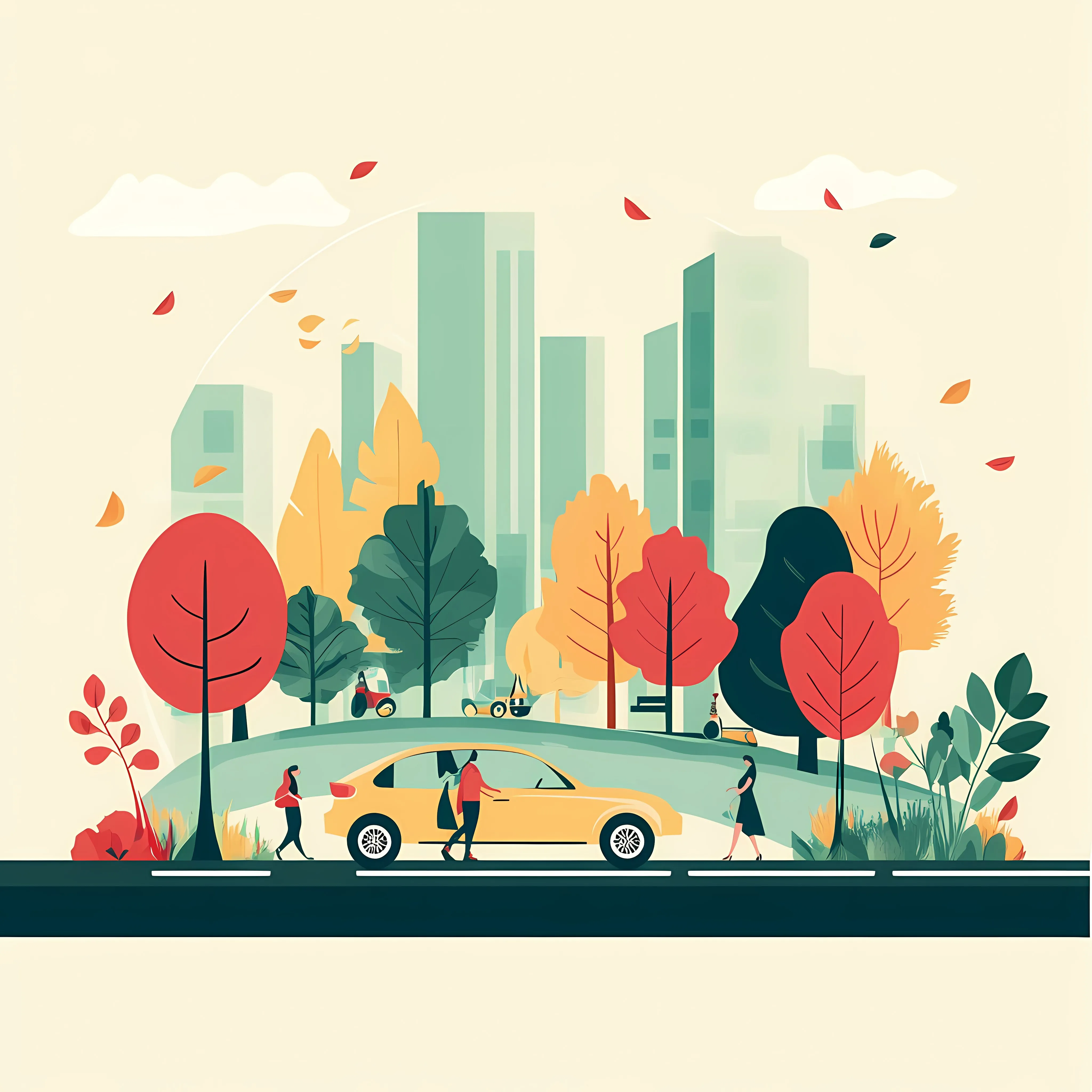 World Car Free Day Celebration Illustration — free download from Dotvec