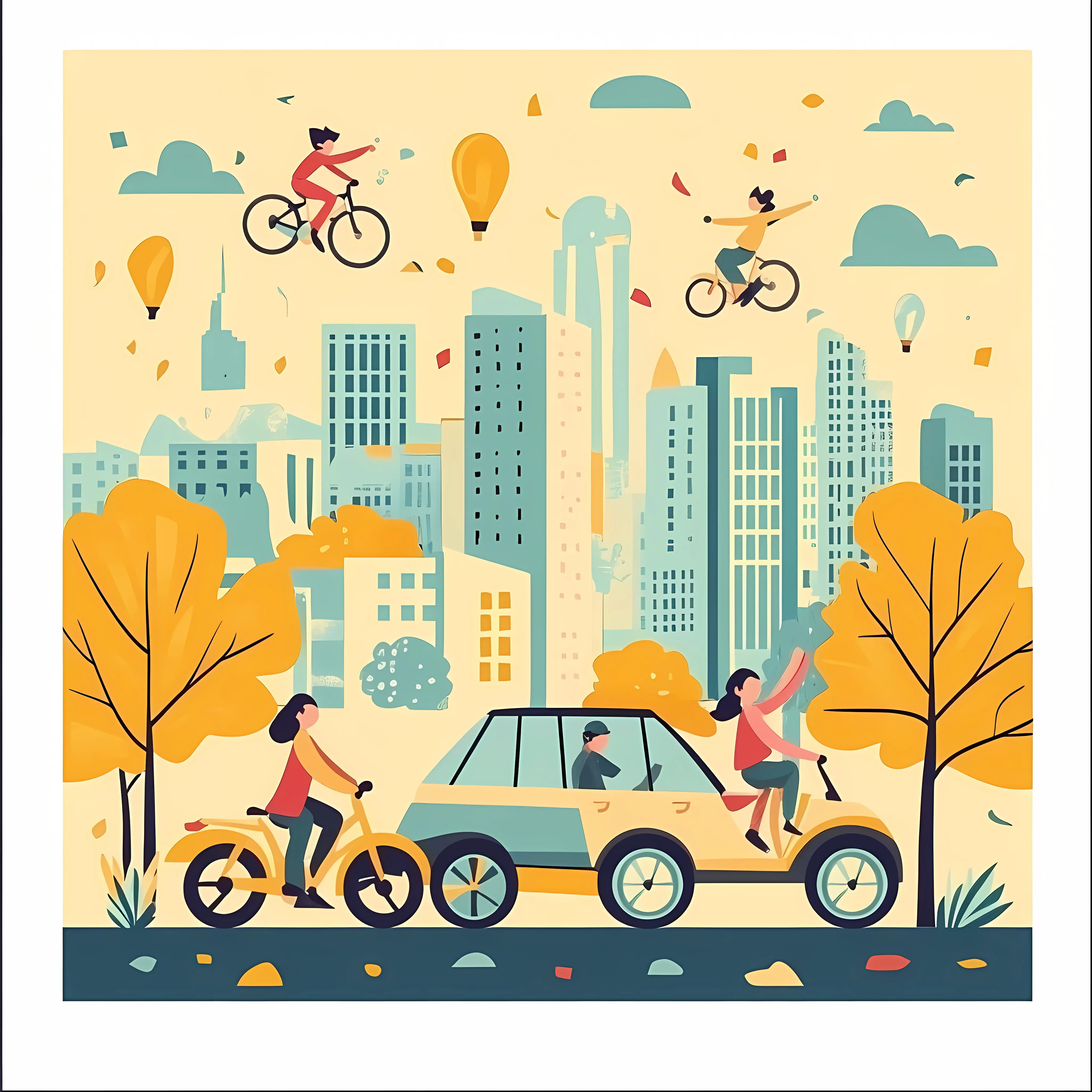 World Car Free Day Celebration Vector Illustration — free download from Dotvec