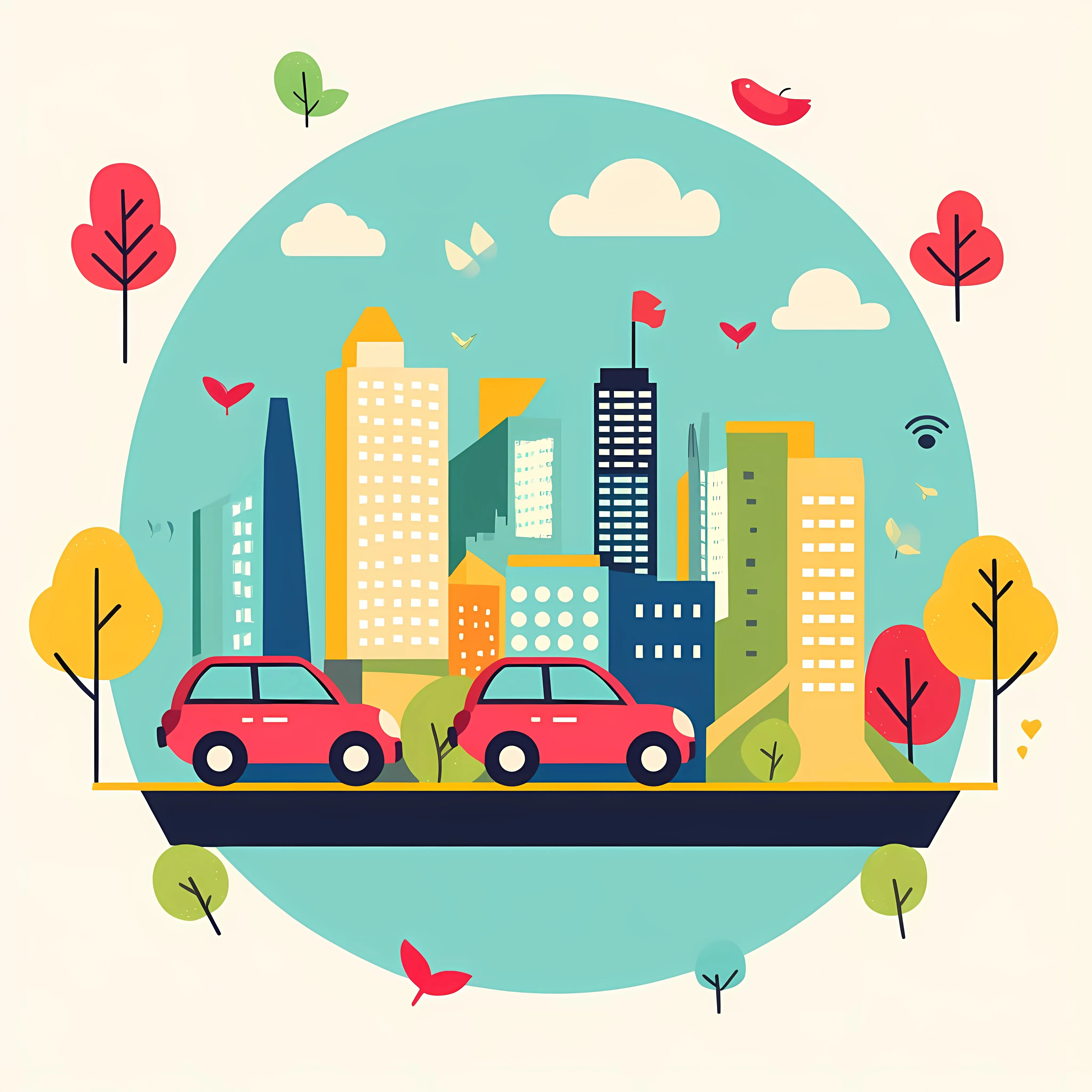 World Car Free Day Celebration Illustration — free download from Dotvec