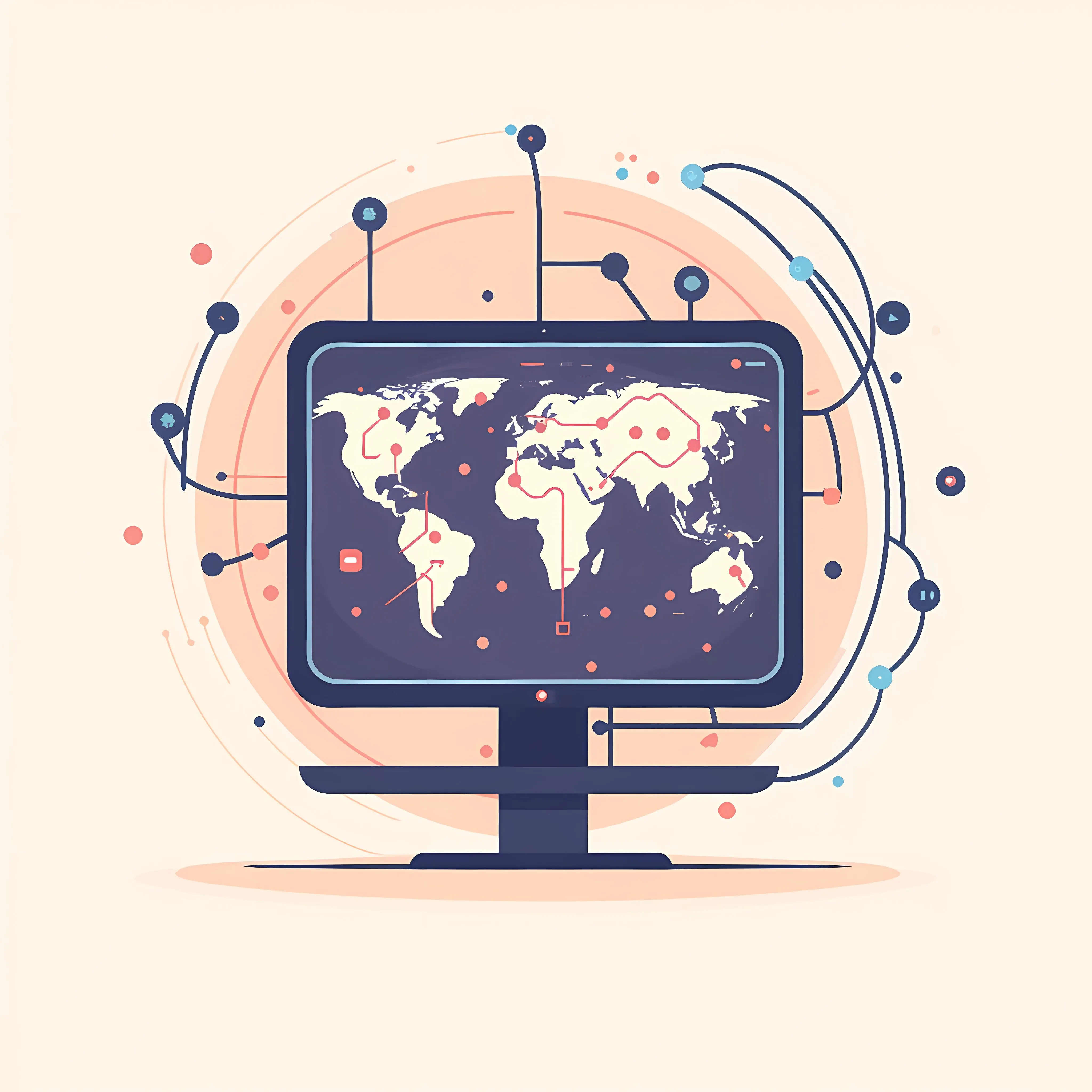 Global Computer Connection Technology Vector Illustration — free download from Dotvec