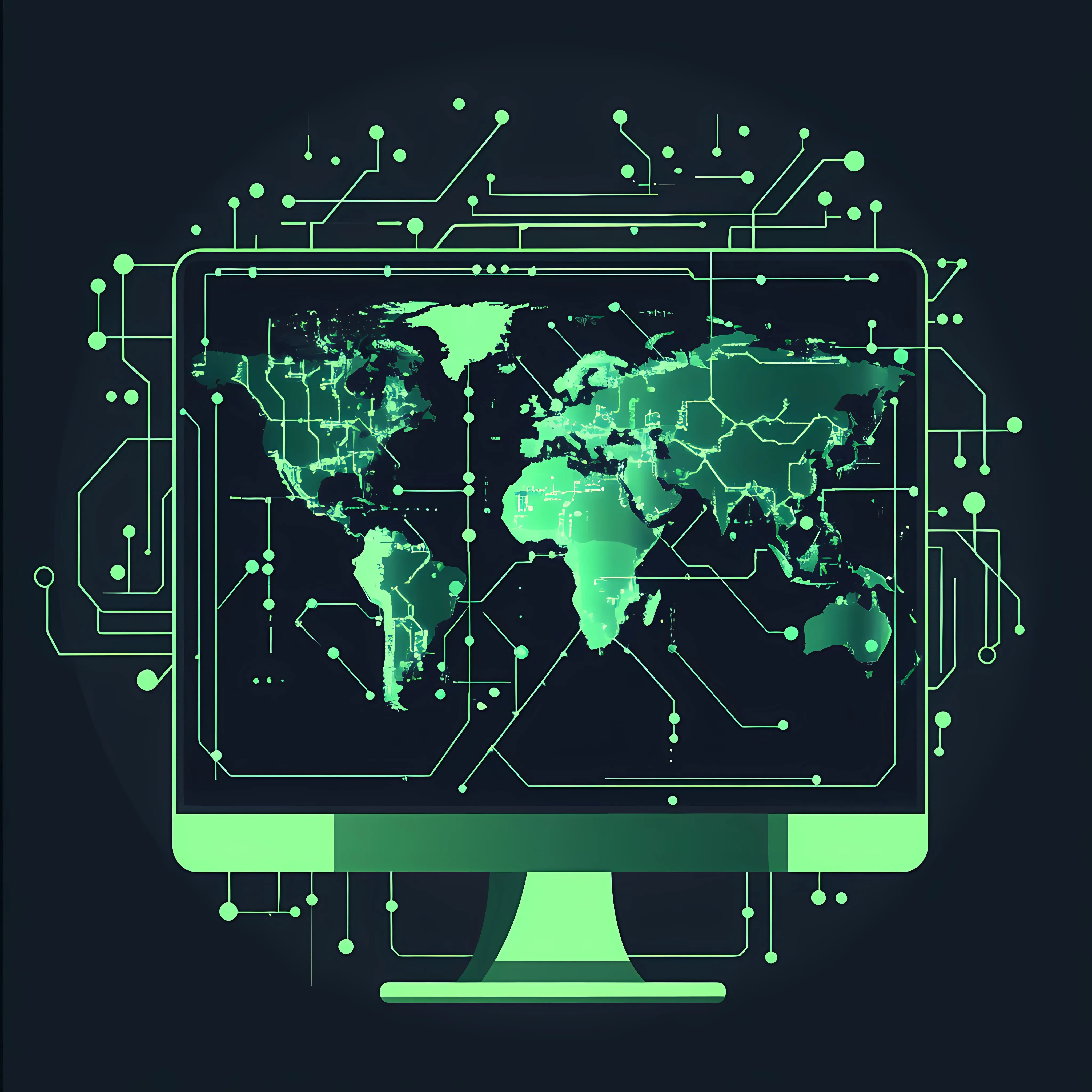 Global Computer Connection Technology Illustration — free download from Dotvec