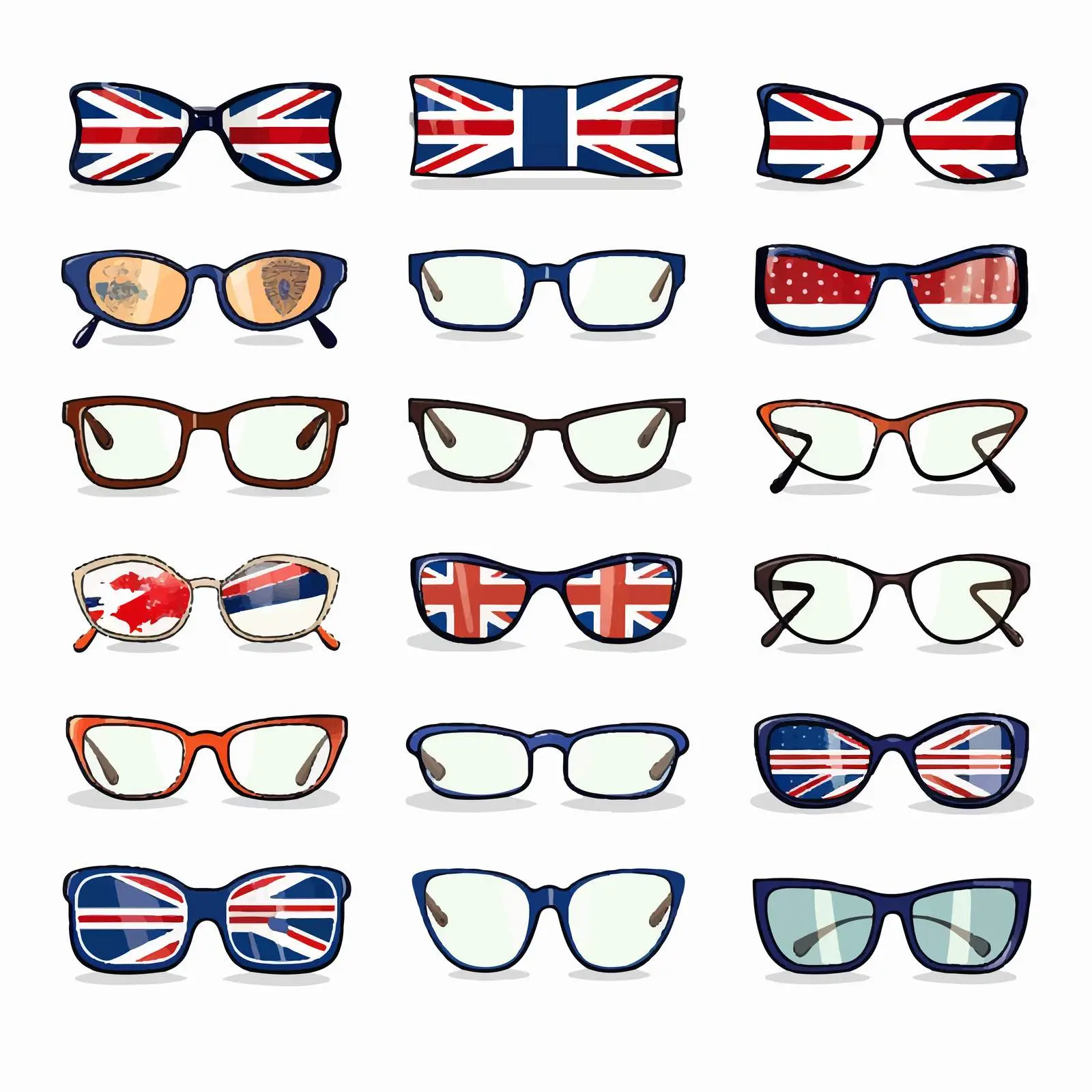 Patriotic Glasses Scrapbook Elements A-Z – free country themes image from Dotvec