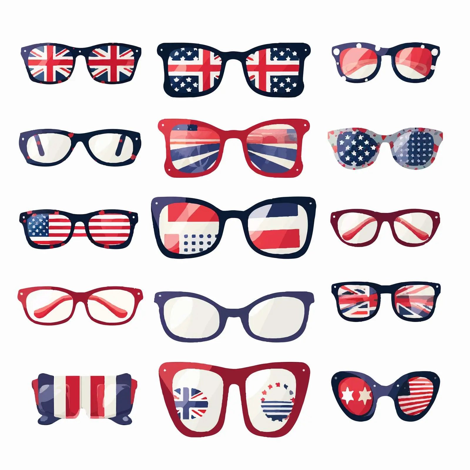 Patriotic Glasses Scrapbook Elements A-Z Countries — free download from Dotvec