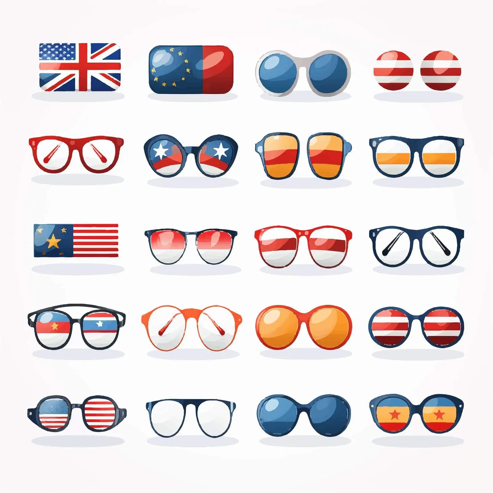 Patriotic Glasses Scrapbook Elements A-Z — free download from Dotvec