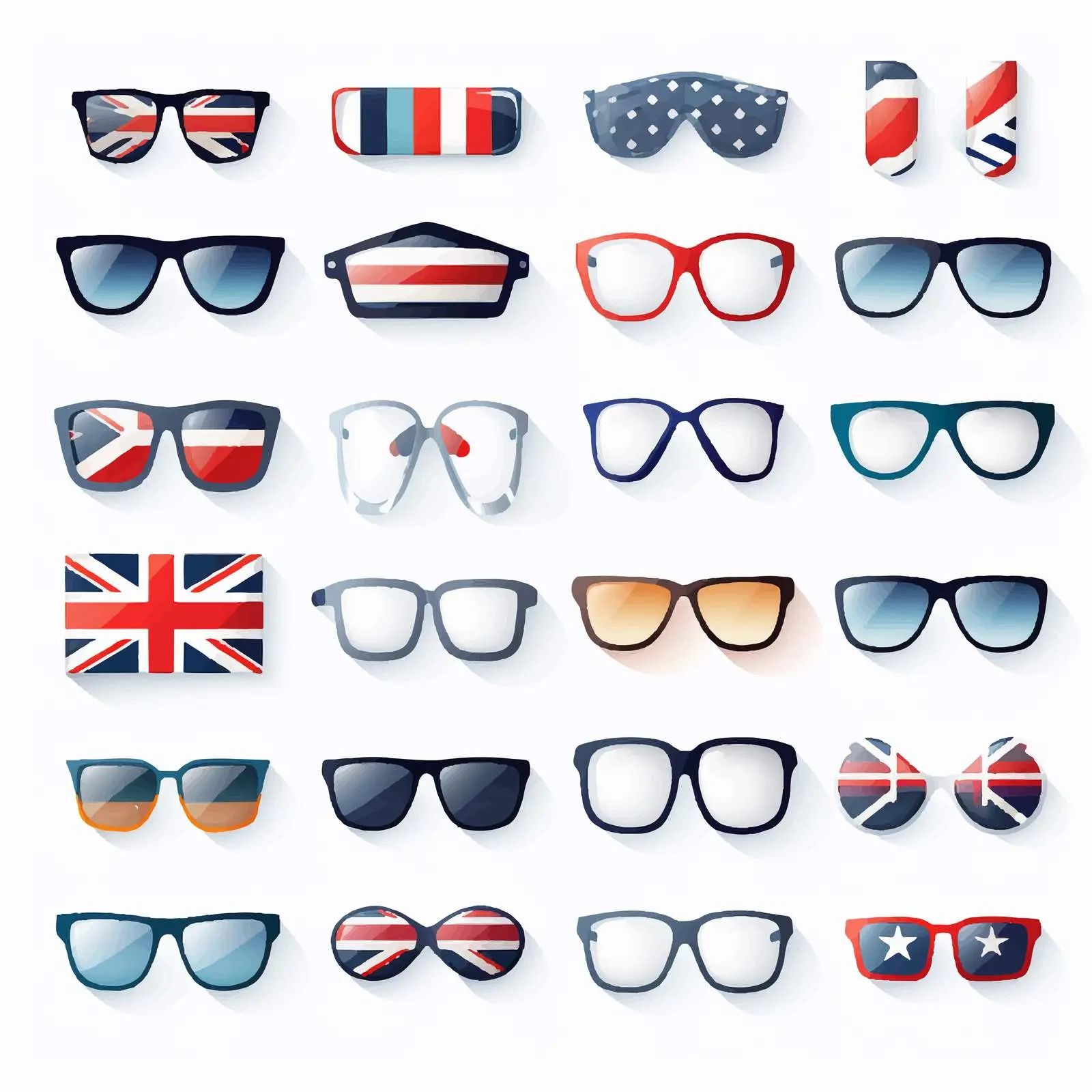 Patriotic Glasses Scrapbook Elements A-Z — free download from Dotvec