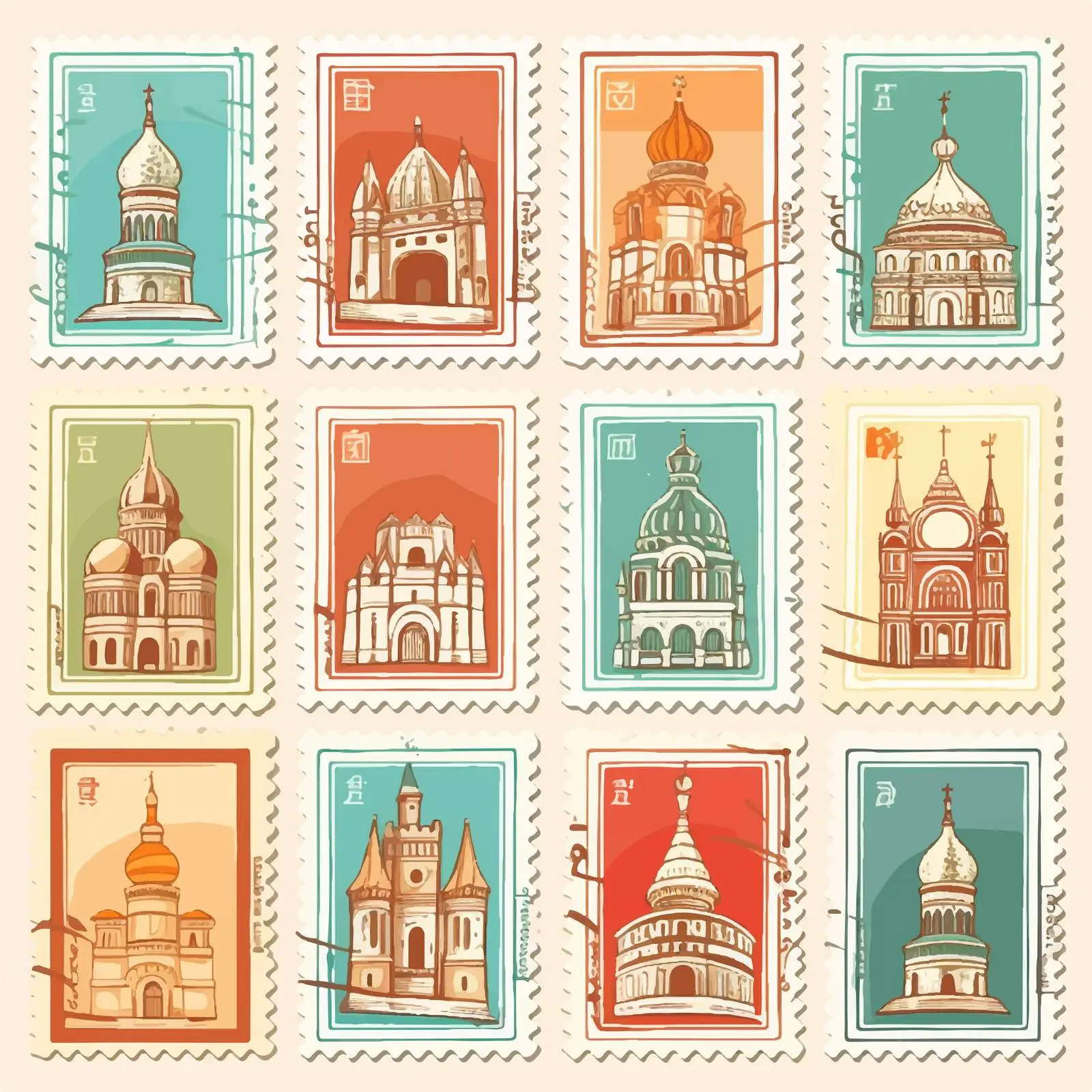 World Countries A-Z Post Stamp Scrapbook Elements – free country themes image from Dotvec