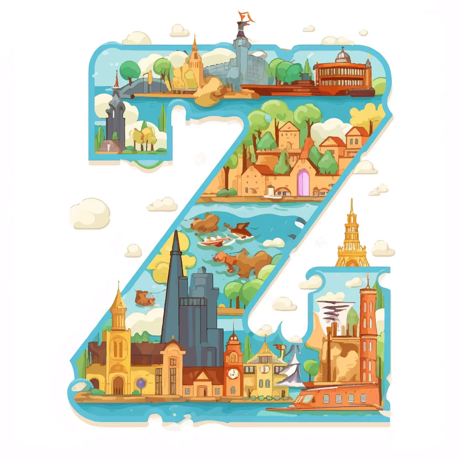 Puzzle Parts of World Countries A-Z - Part 2 — free download from Dotvec