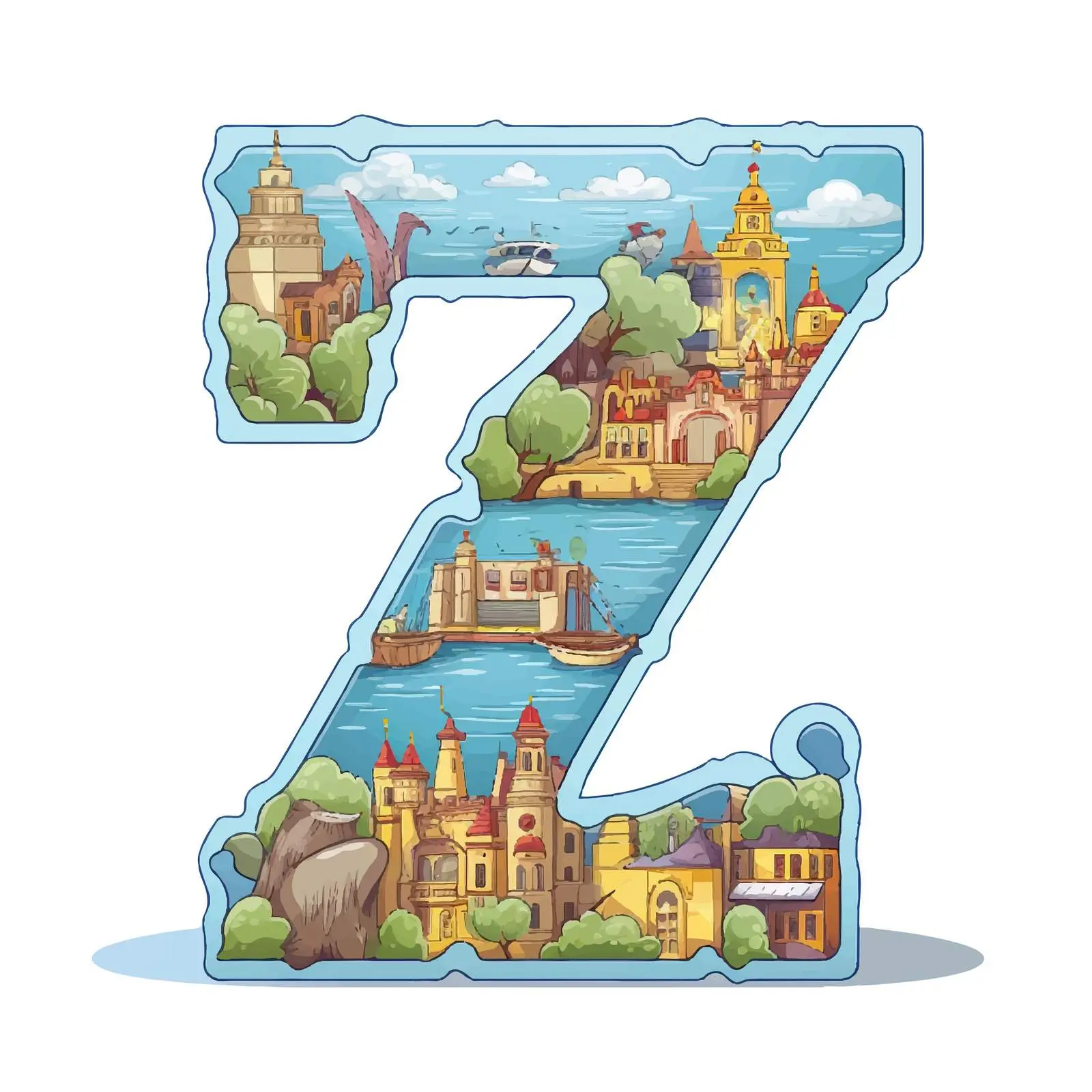 World Countries A-Z Puzzle Parts for Design — free download from Dotvec