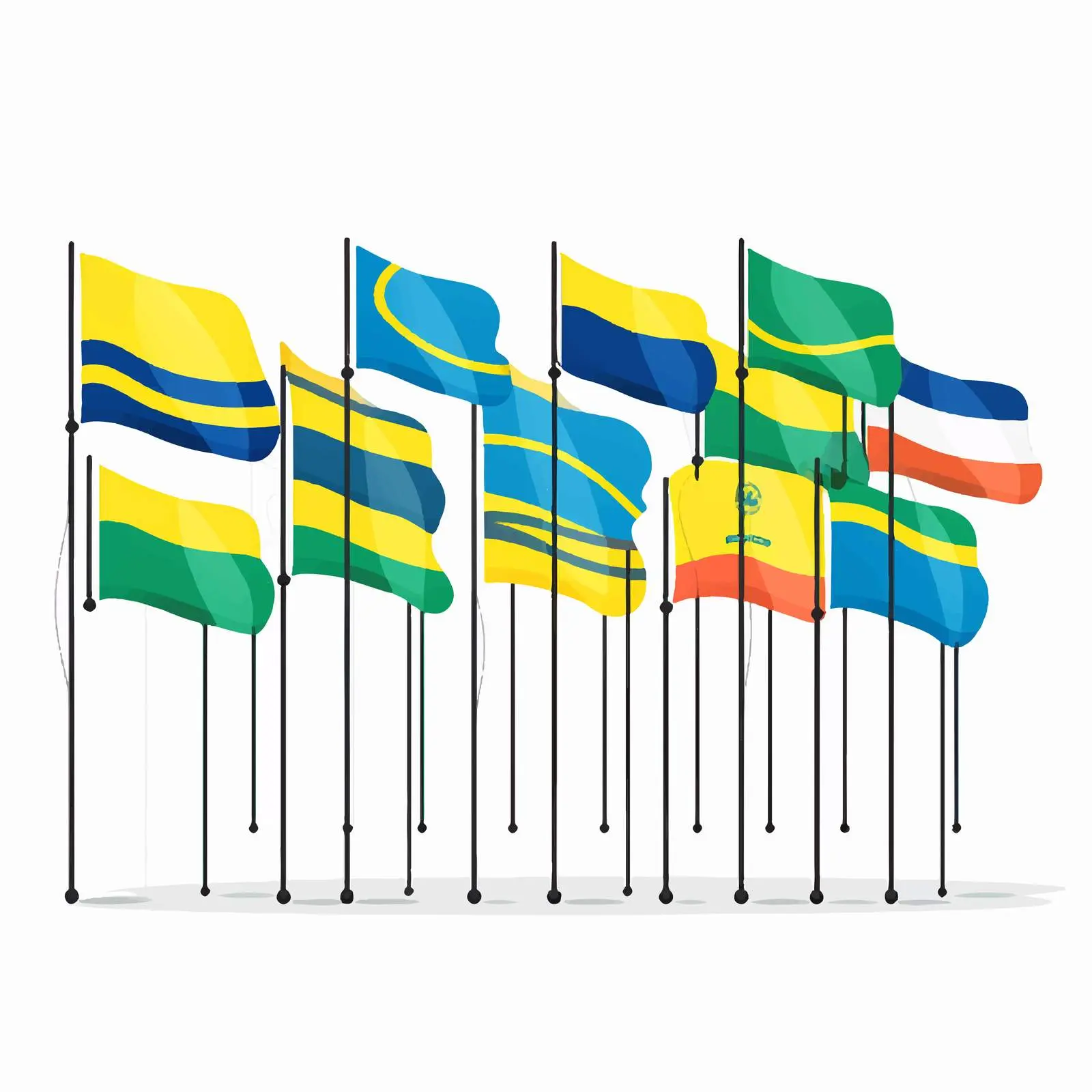 Festival Flags of World Countries in National Colors – free heritage flags image from Dotvec