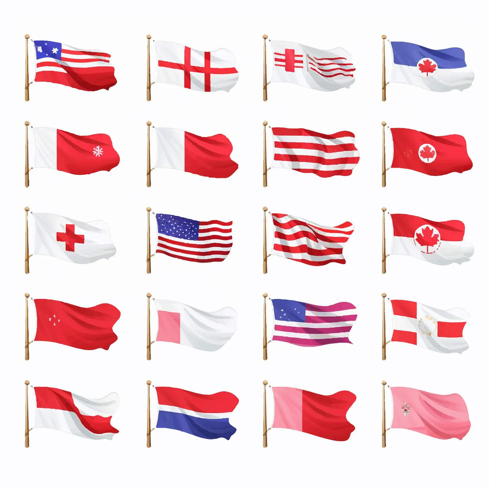 Festival Flags in National Colors of World Countries – free festive designs image from Dotvec