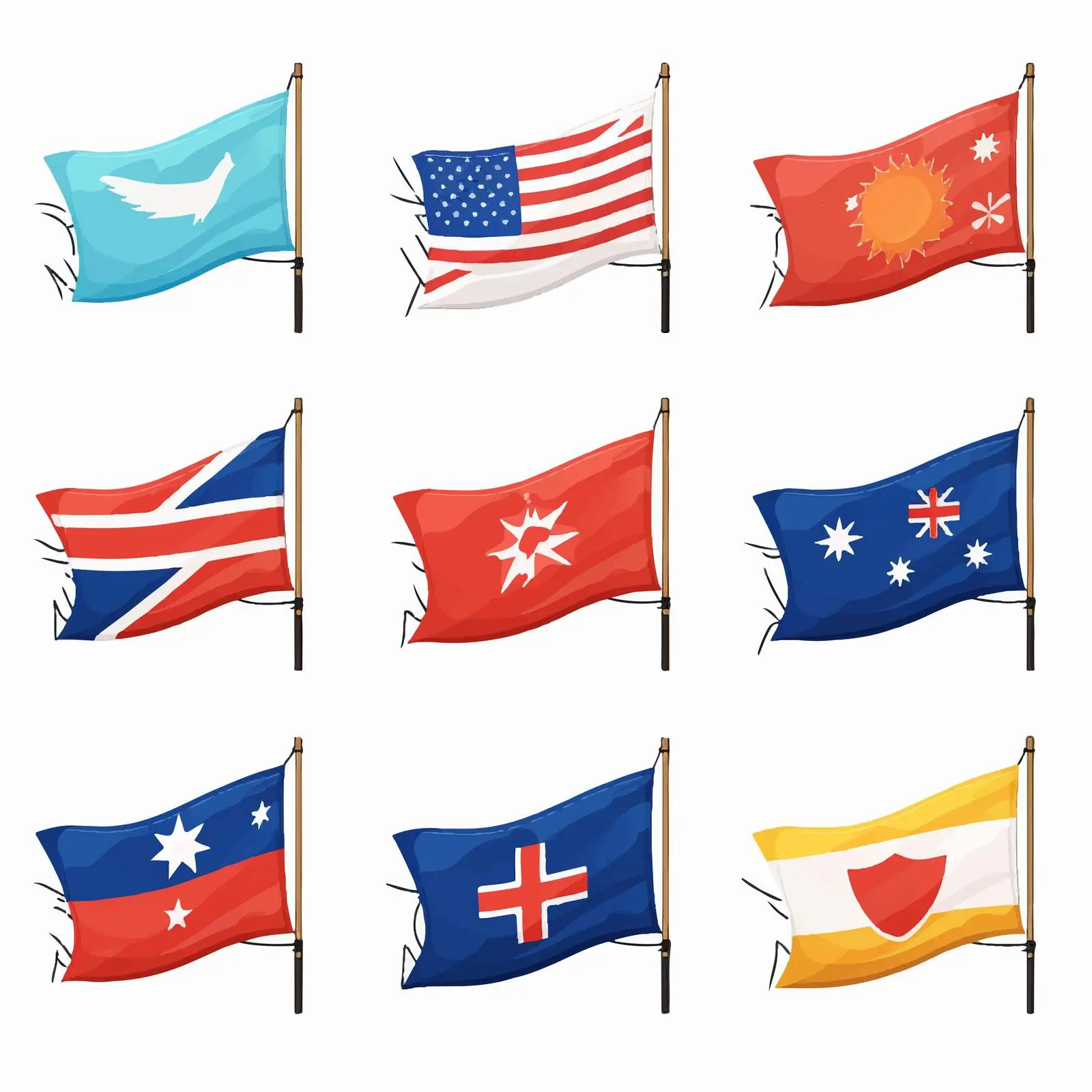Vibrant Festival Flags of World Countries — free download from Dotvec
