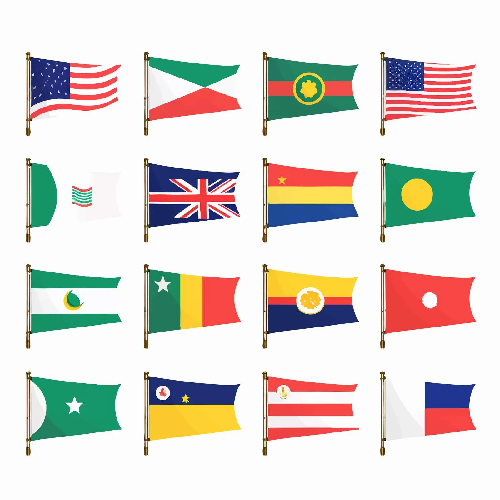 Festival Flags of World Countries in Colors — free download from Dotvec