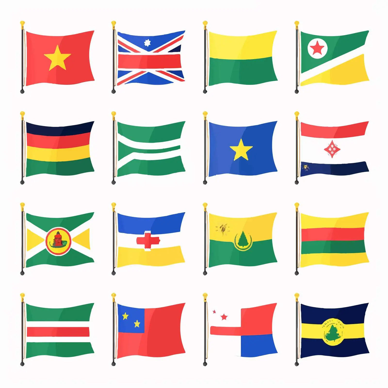 Festival Flags of World Countries in Color — free download from Dotvec