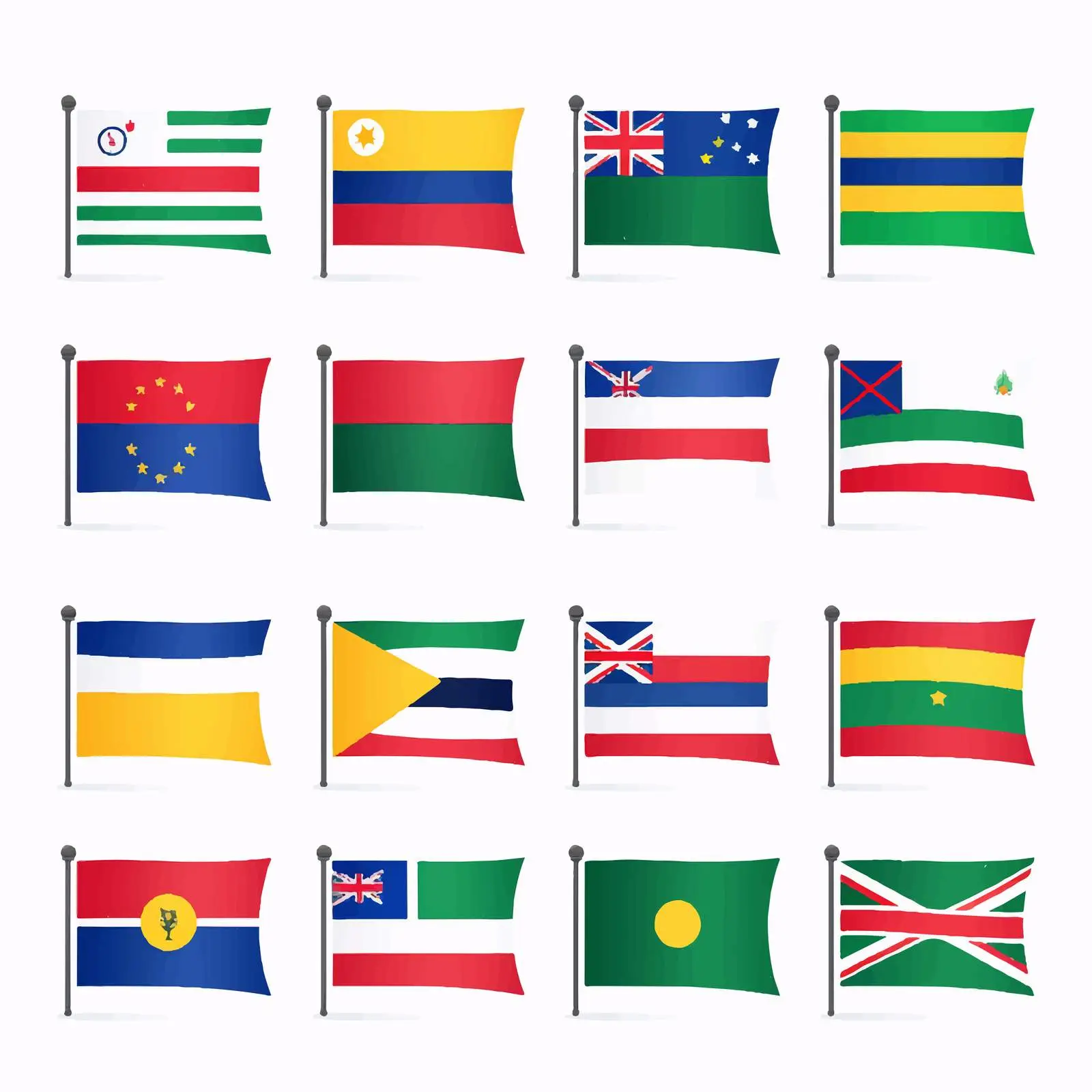 Festival Flags in National Colors – free thematic art image from Dotvec