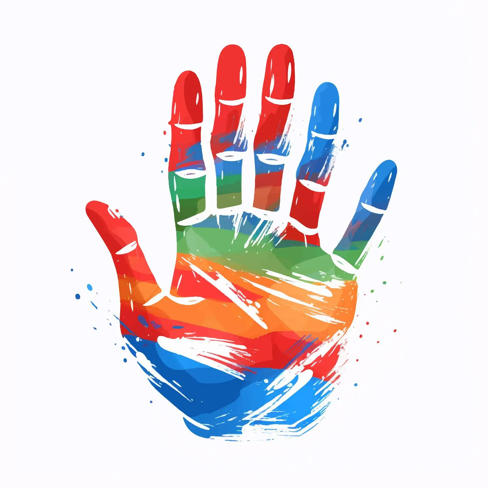 Czech Flag Hand Print Vector Art — free download from Dotvec
