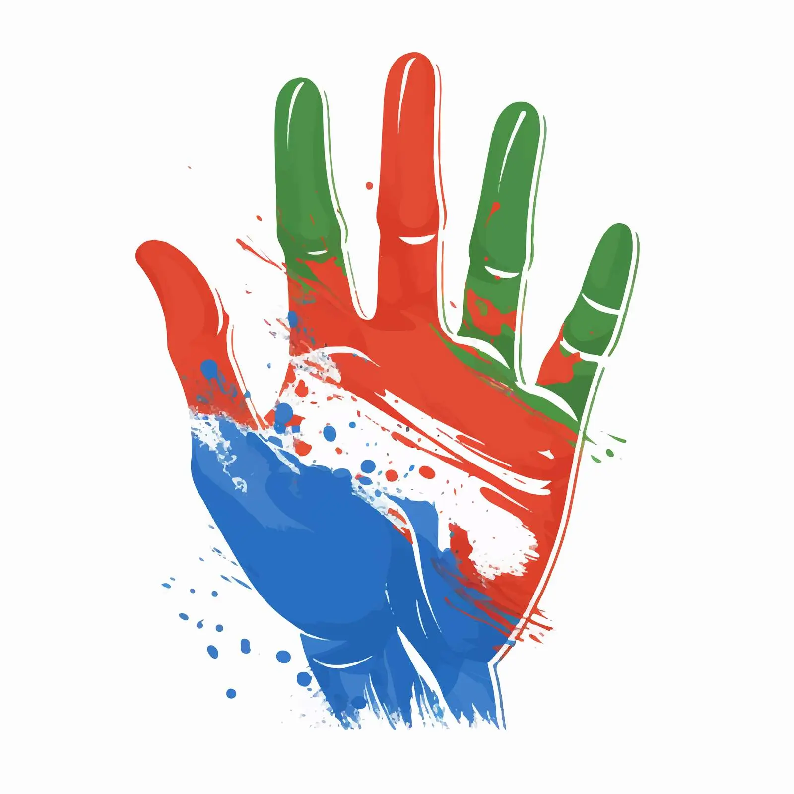 Czech Republic Hand Print National Flag Vector – free symbolism in art image from Dotvec