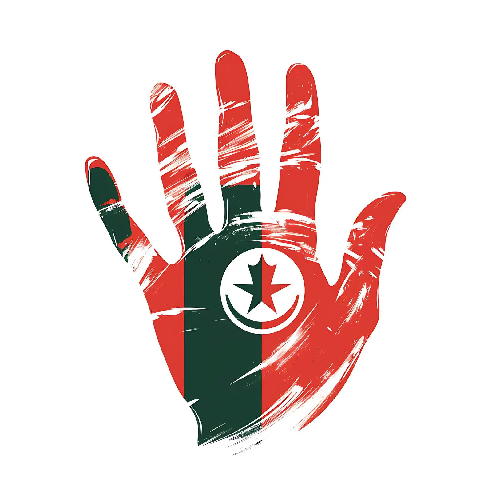 Handprint with Kenya Flag Colors – free artistic interpretation image from Dotvec