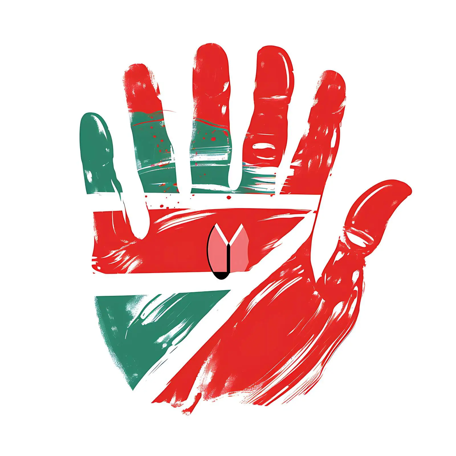Handprint Art Featuring Kenya's National Flag Colors – free flag design image from Dotvec