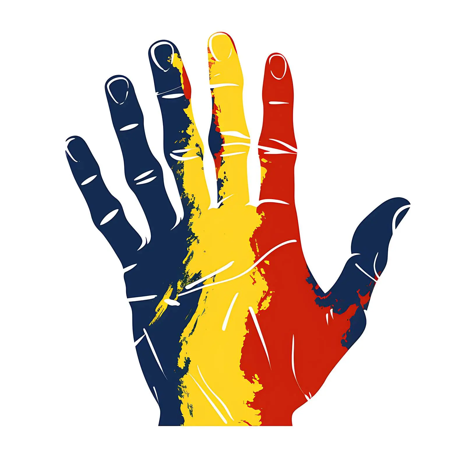 Hand Print Art in Uganda's National Flag Colors – free paint image from Dotvec