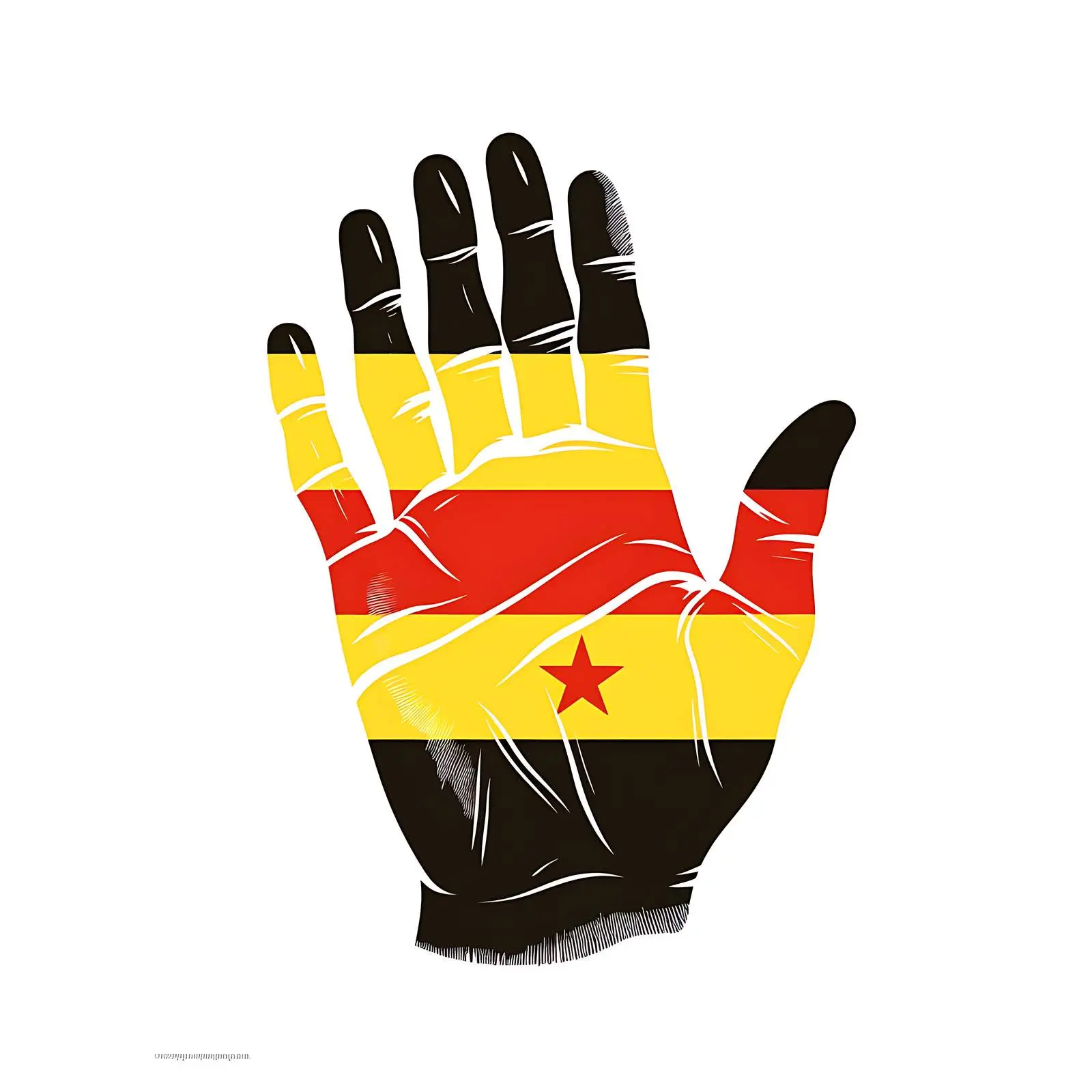 Handprint Art Featuring Uganda's National Flag Colors – free country flags image from Dotvec
