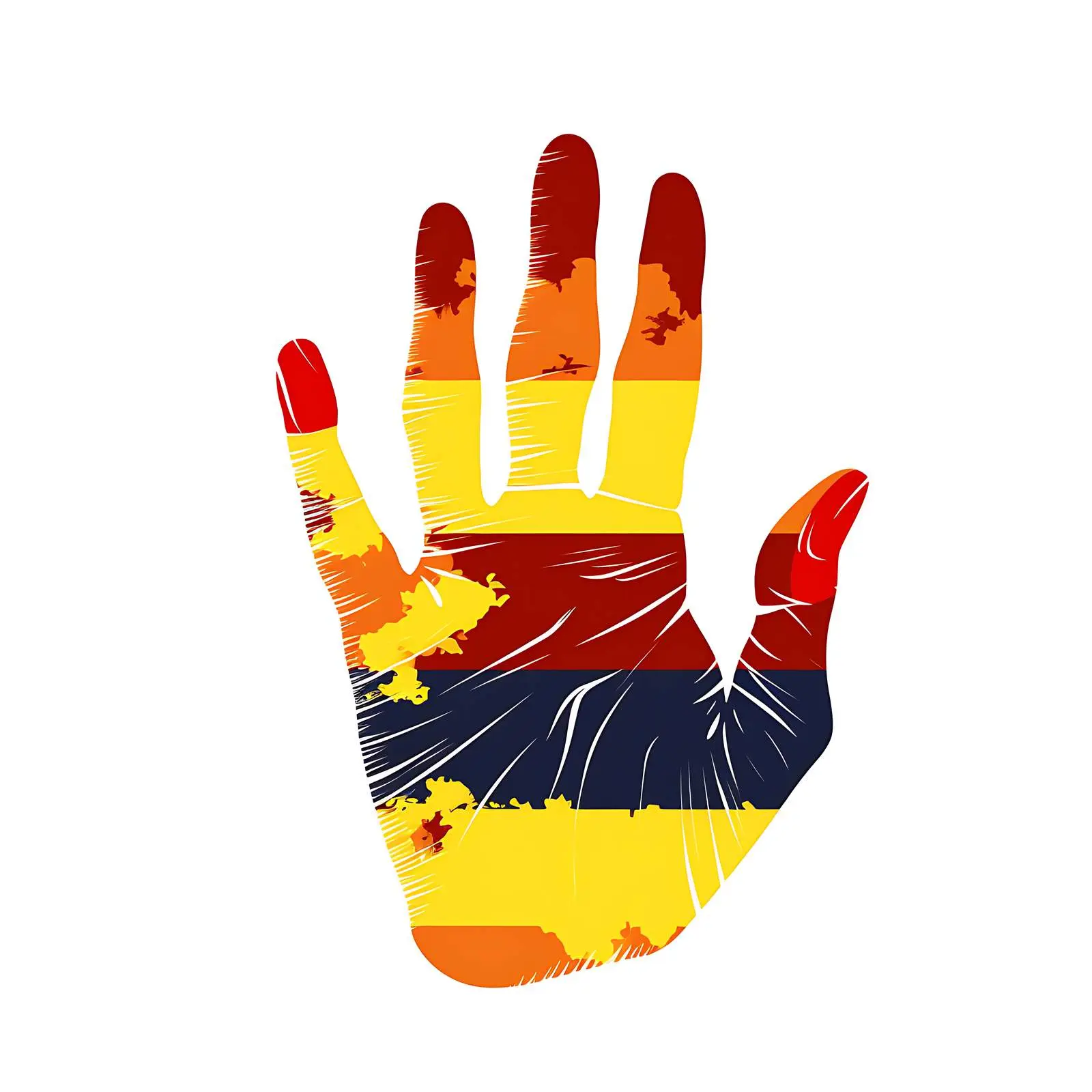 Hand Print Art of Uganda's National Flag Colors – free artistic interpretation image from Dotvec