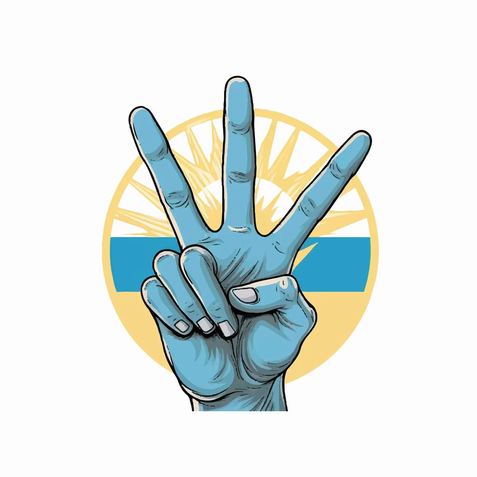 Kazakhstan Victory Hand Sign Cartoon Vector — free download from Dotvec