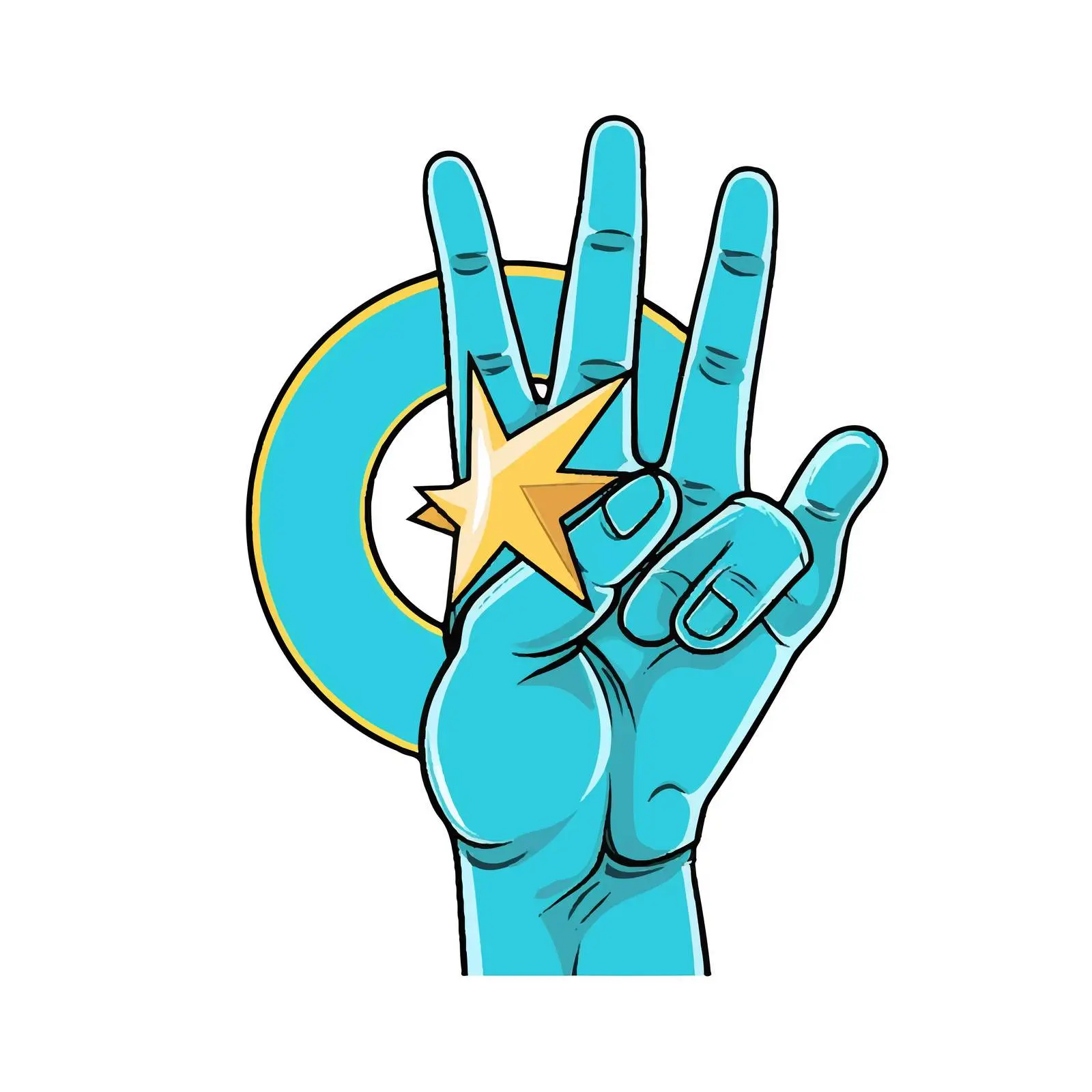 Kazakhstan Hand Sign Victory Cartoon Vector — free download from Dotvec