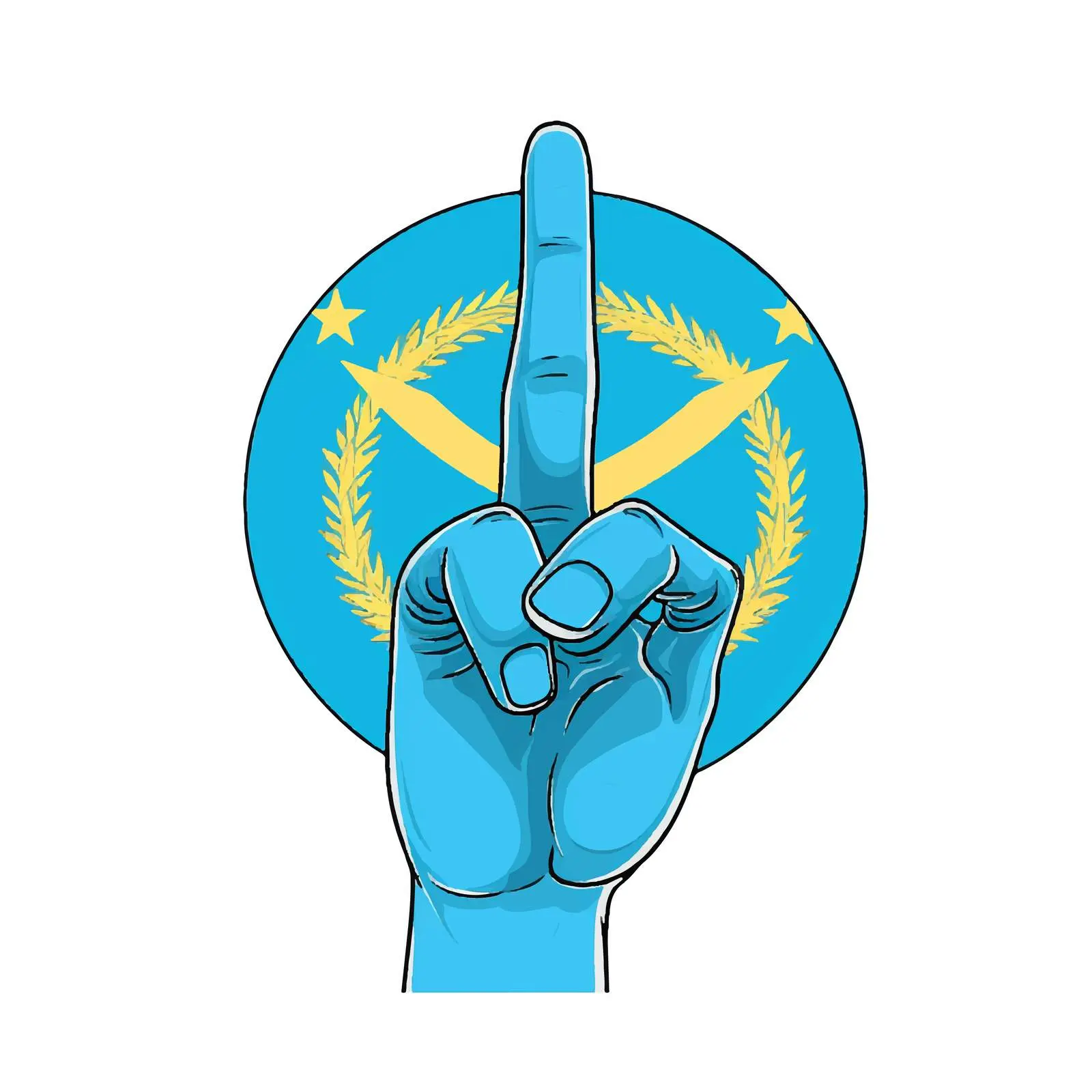 Kazakhstan Victory Hand Sign Cartoon Vector — free download from Dotvec
