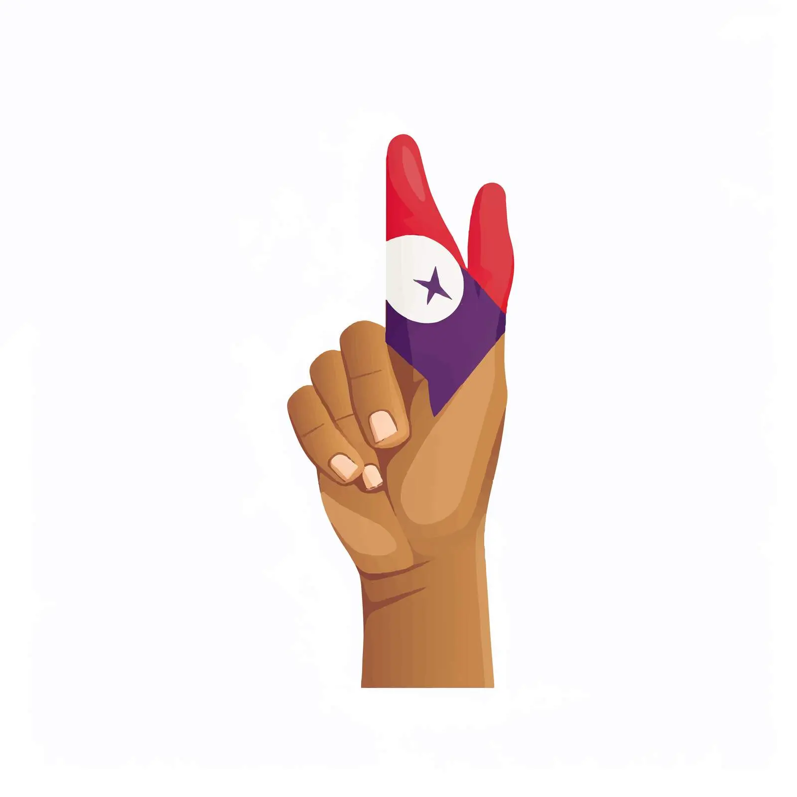 Victory Hand Sign from Nepal - Cartoon Vector — free download from Dotvec