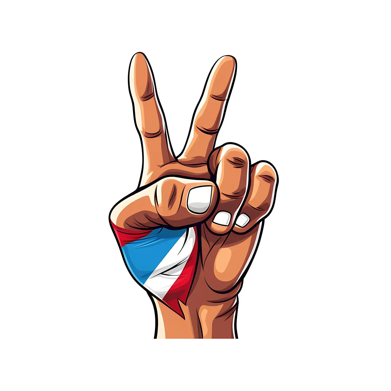 Puerto Rico Victory Hand Sign Cartoon Illustration – free iconography image from Dotvec