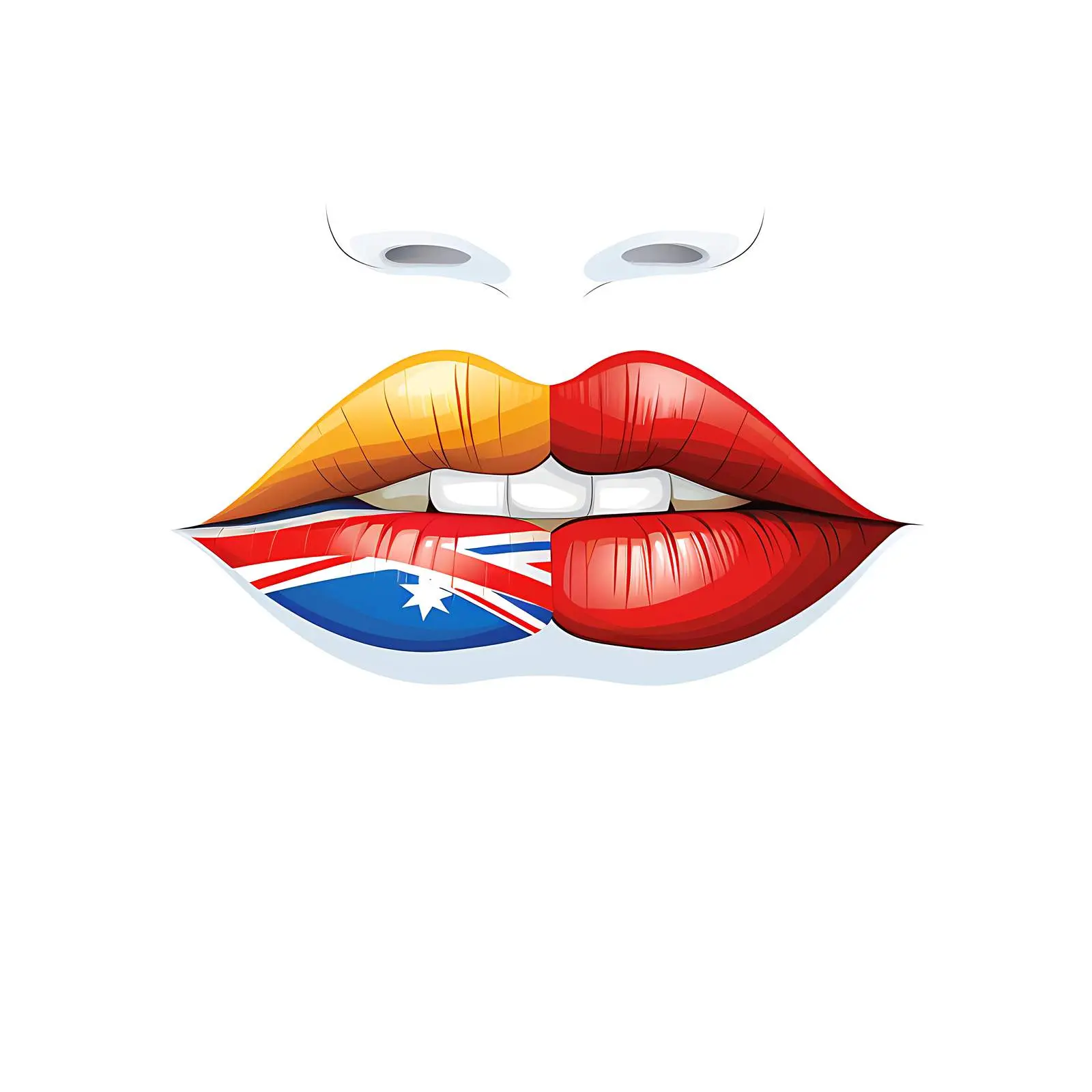 Patriotic Lip Print on White Background — free download from Dotvec