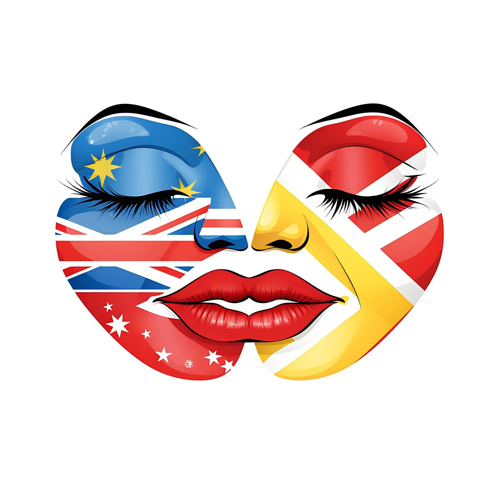 Patriotic Lip Print of World Countries – free flag design image from Dotvec