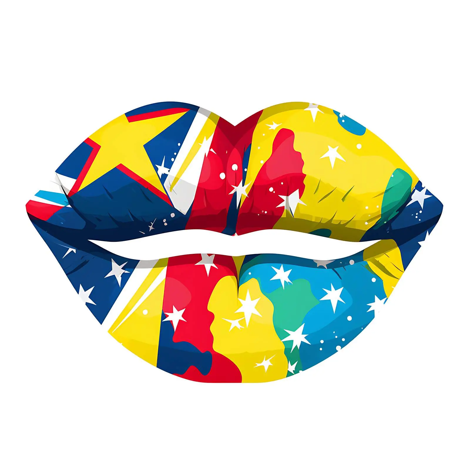 Patriotic Lip Print of World Countries – free personalized gift image from Dotvec