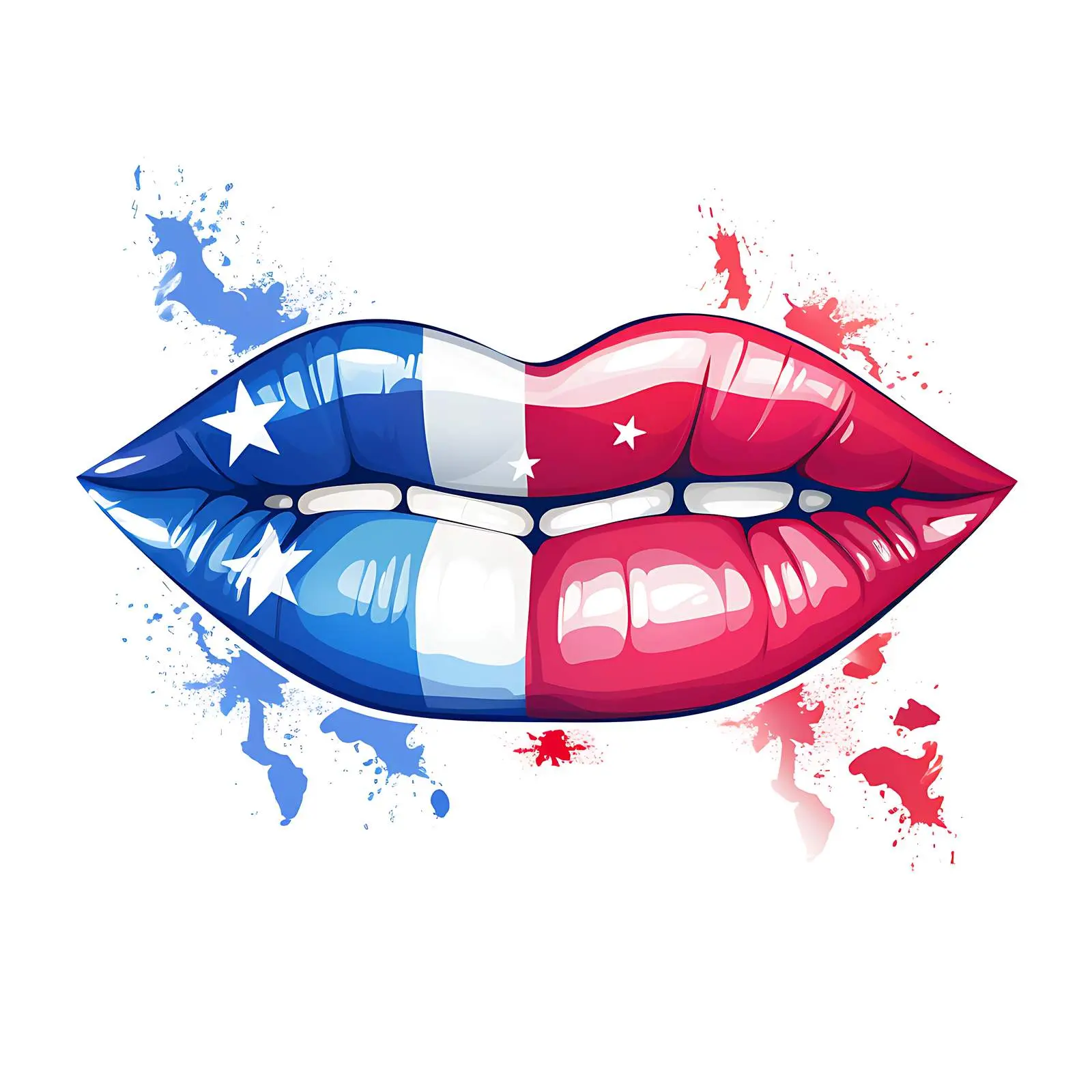Patriotic Lip Print of World Countries – free kiss image from Dotvec