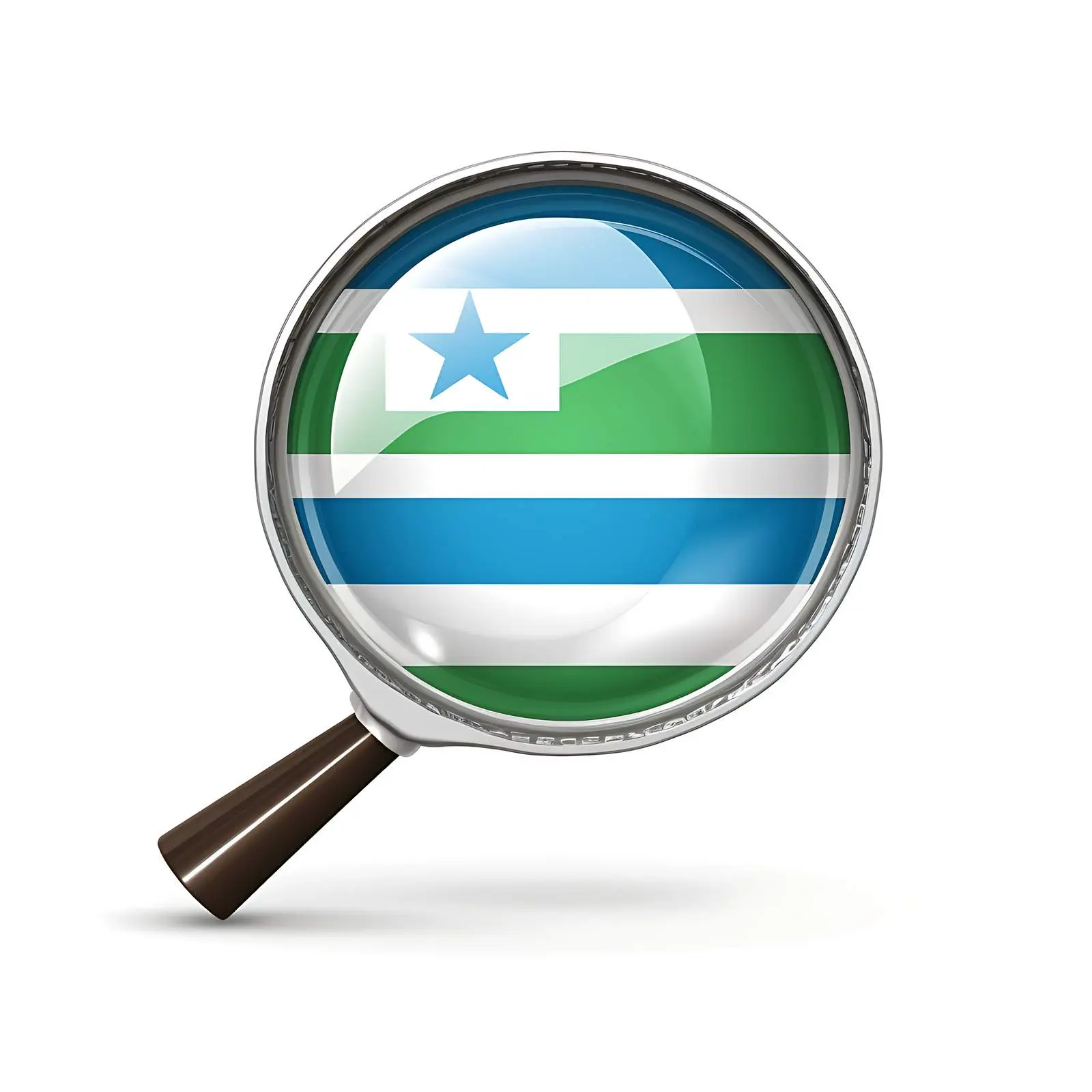 Sierra Leone Flag in Magnifier Lens – free iconography image from Dotvec