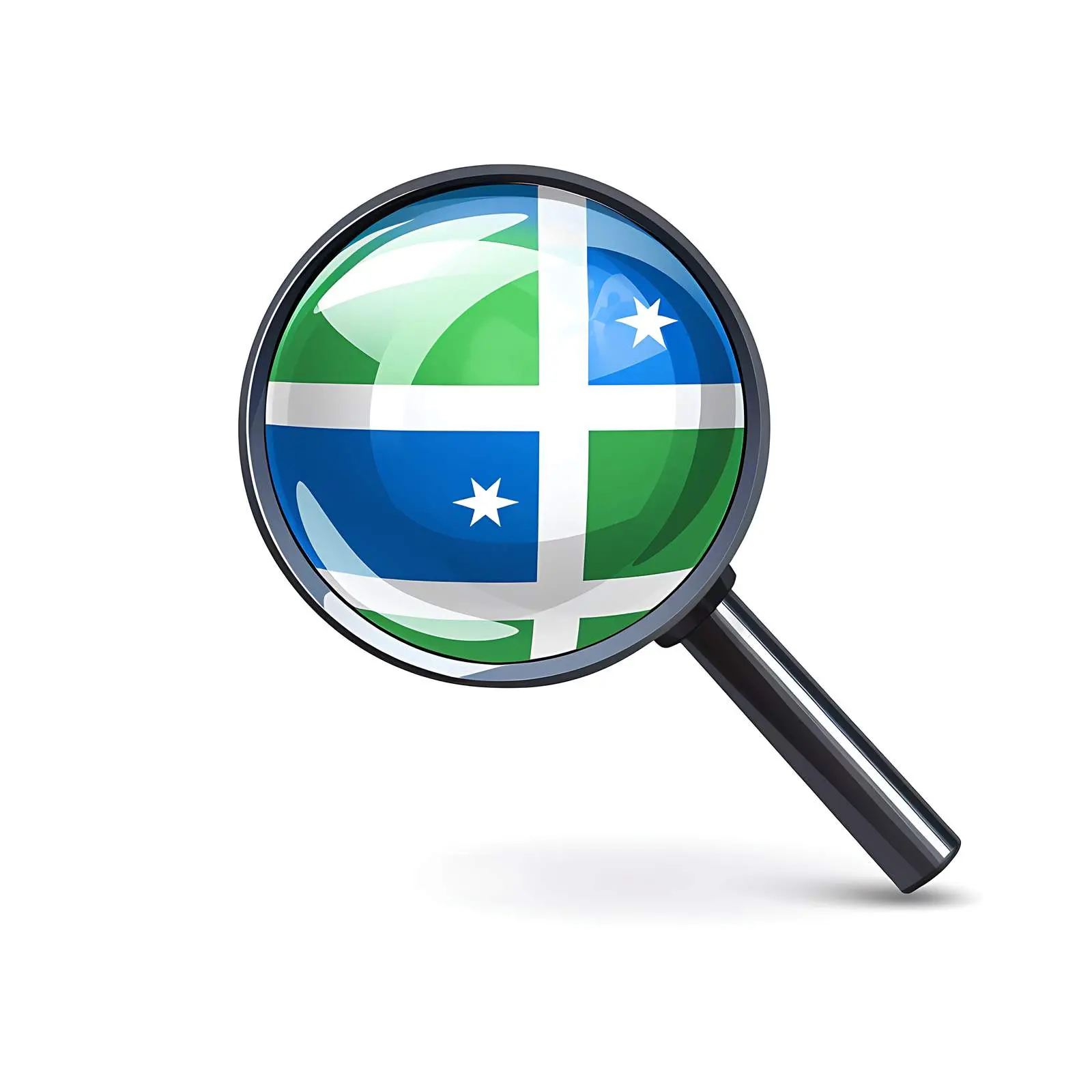 Sierra Leone Flag in Magnifying Glass – free iconography image from Dotvec