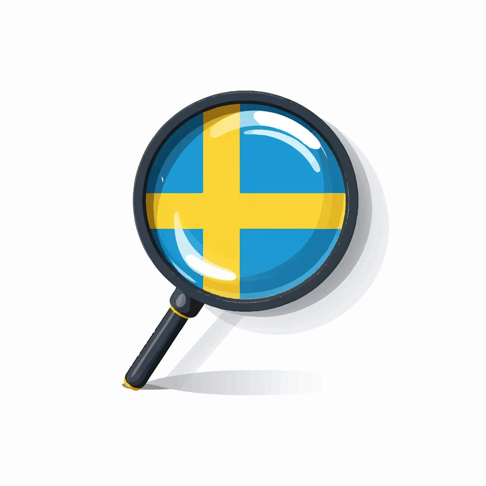 Sweden Flag in Magnifier Lens Vector Design – free visibility image from Dotvec