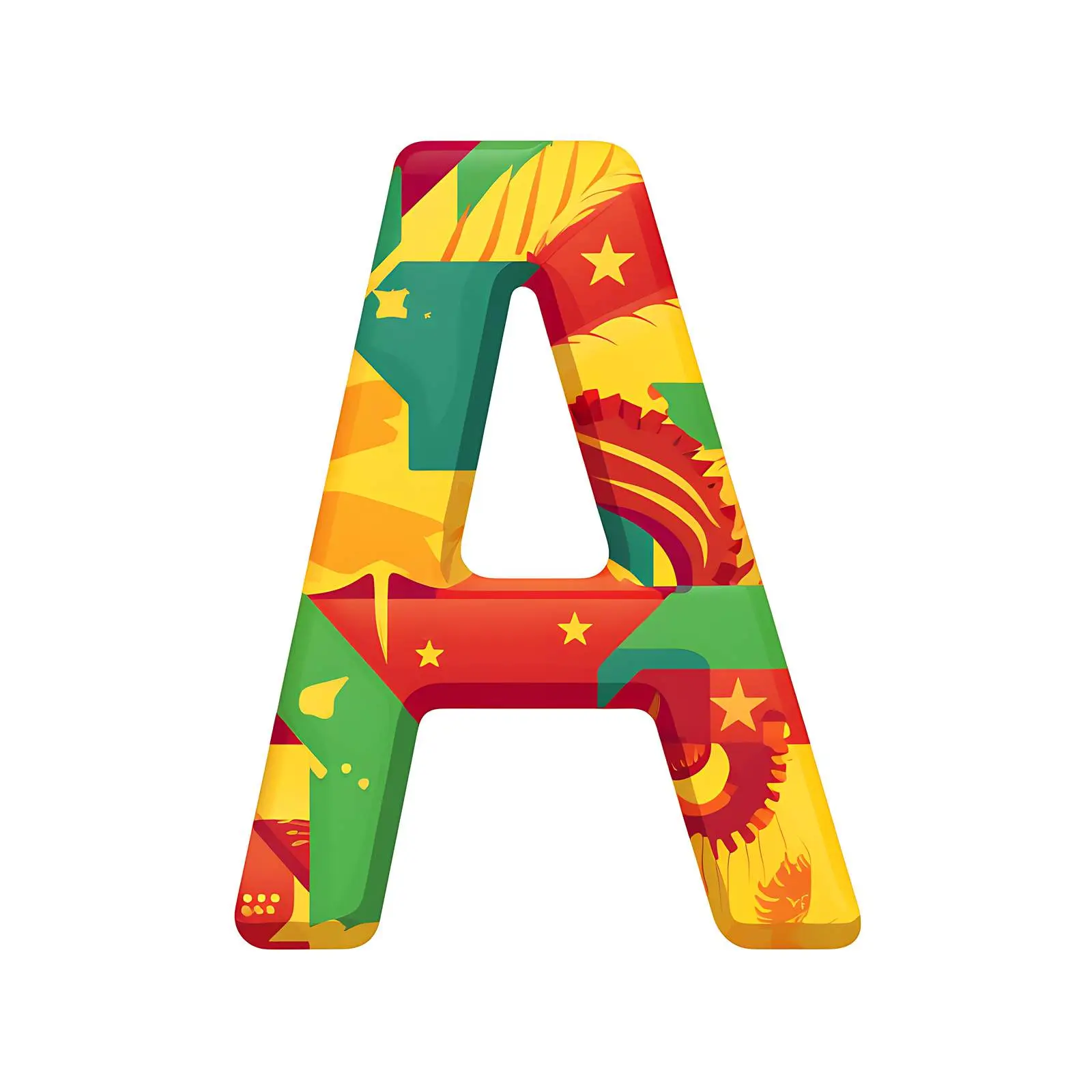 Countries Illustrated in Universal Latin Alphabet Colors – free visual learning image from Dotvec