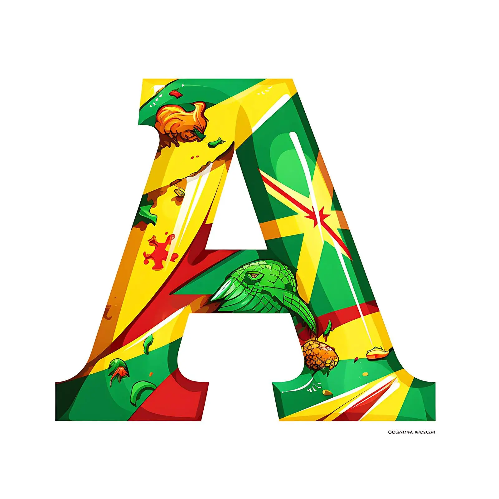 Colorful Representation of Countries in Latin Alphabet – free visual learning image from Dotvec