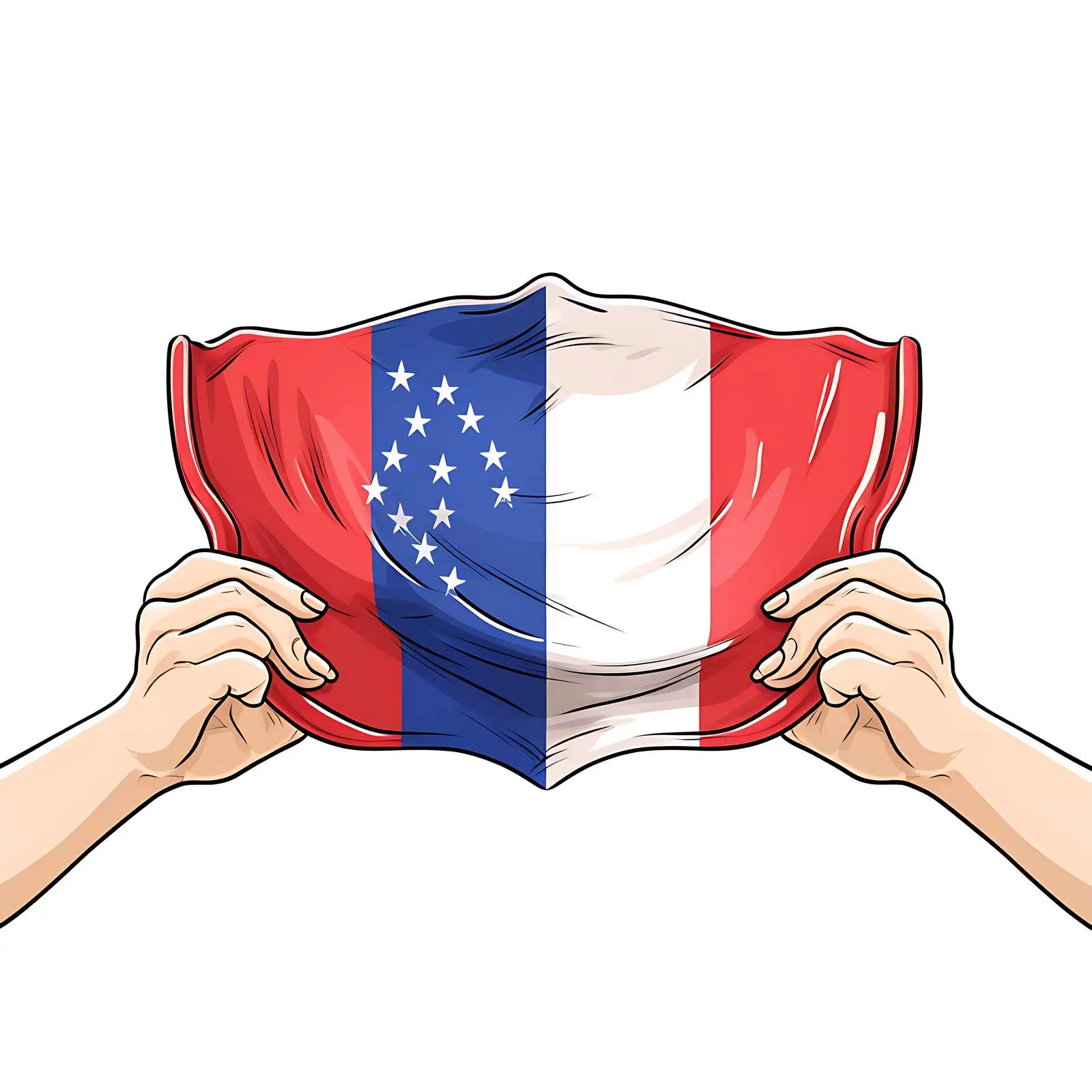 Woman Holding Flag Parts Representing World Countries – free flags of the world image from Dotvec