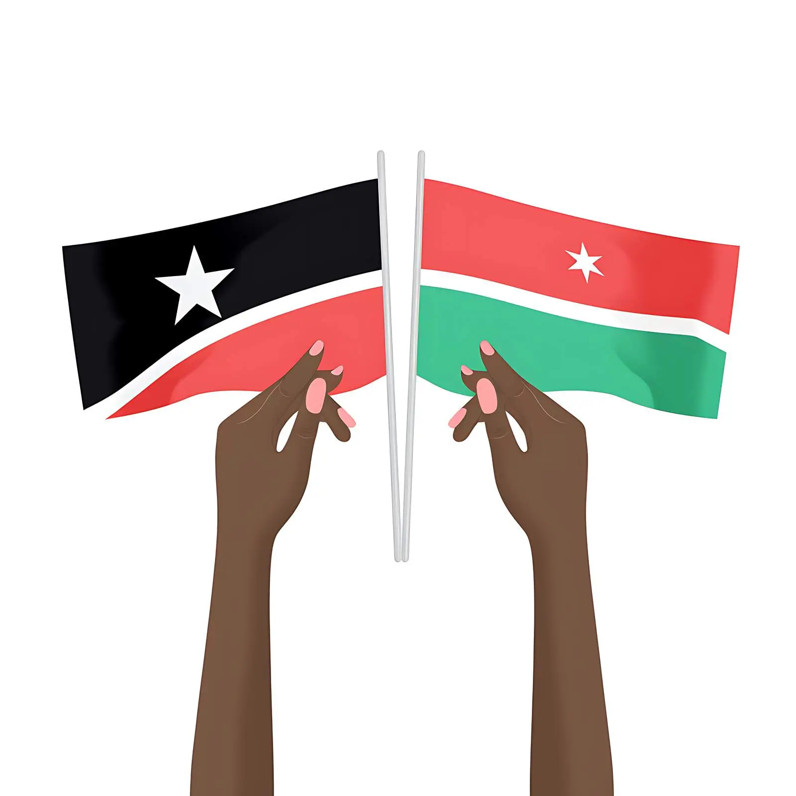 Woman Holding Flag Parts Representing World Countries – free flags of the world image from Dotvec