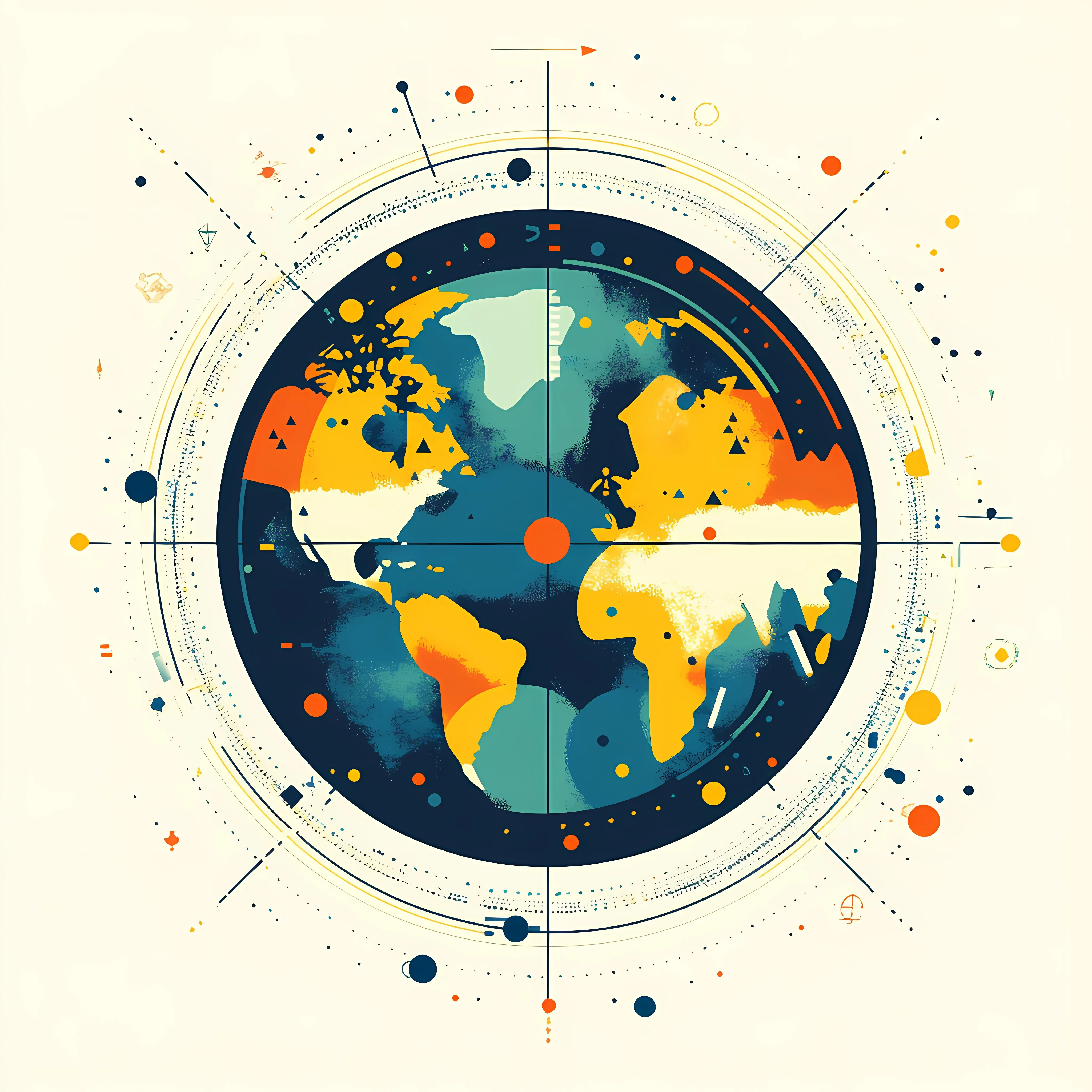 World Design Flat Vector Illustration in Frame — free download from Dotvec