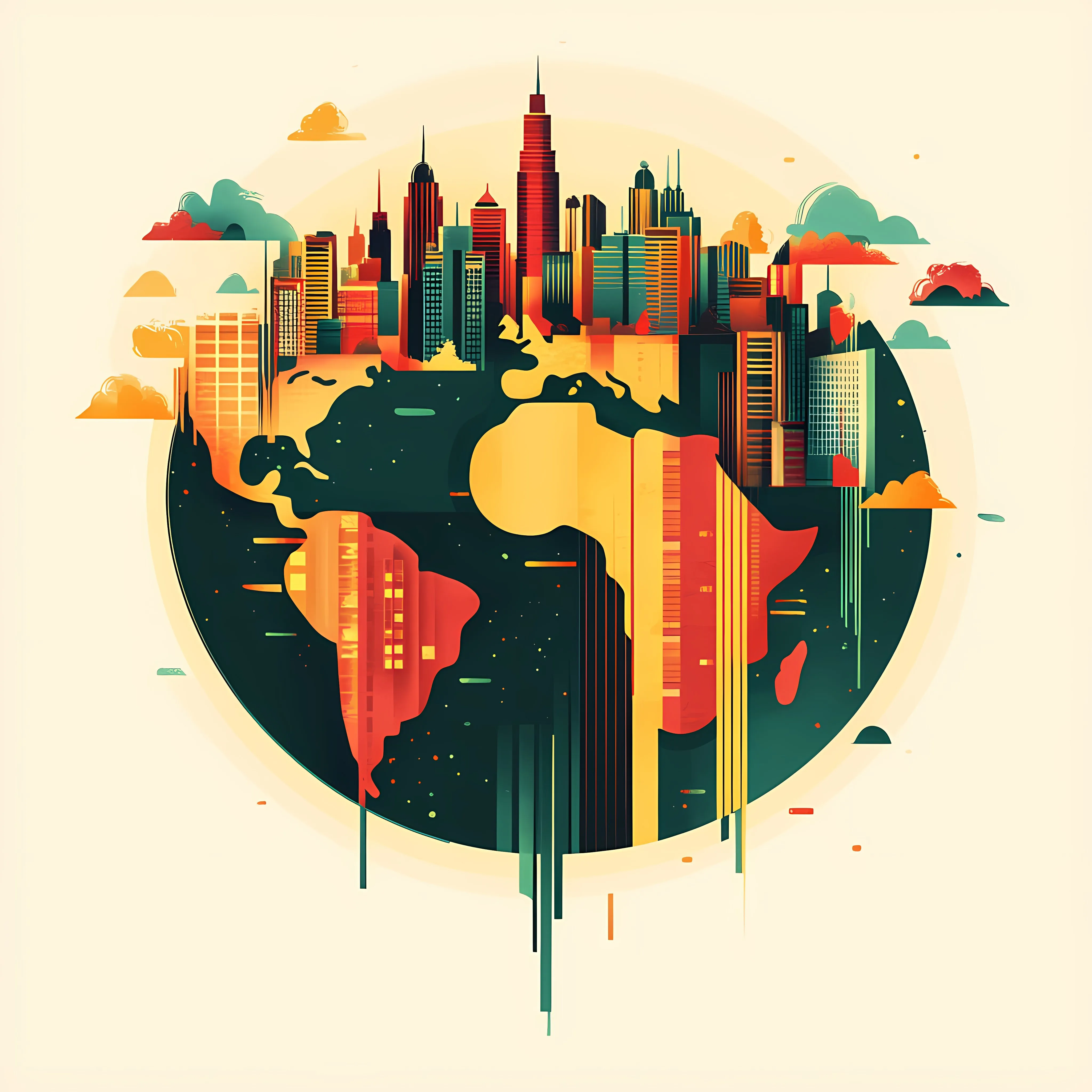 World Design Flat Vector Illustration in Frame — free download from Dotvec