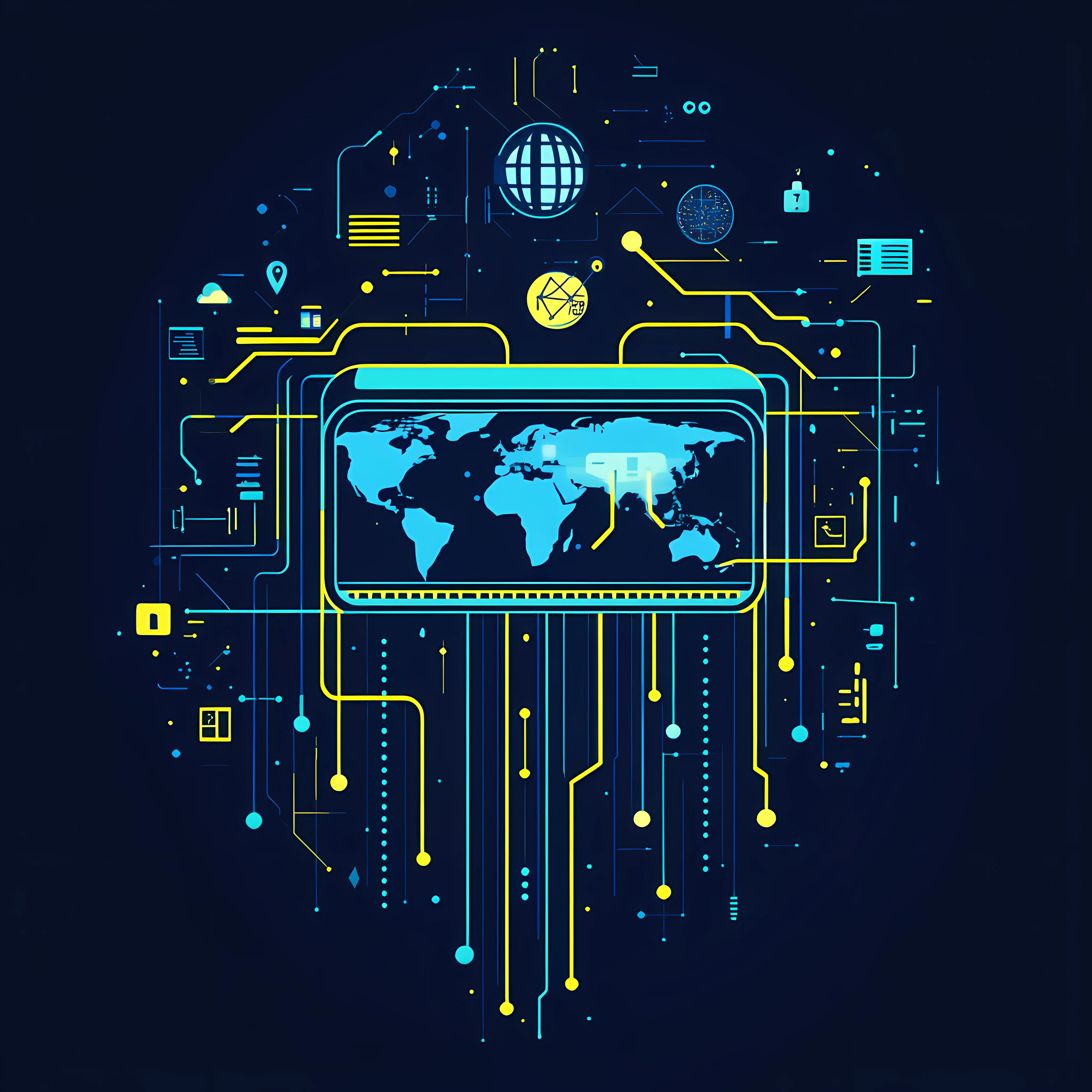 World File Data Technology Flat Vector Illustration – free technology icons image from Dotvec