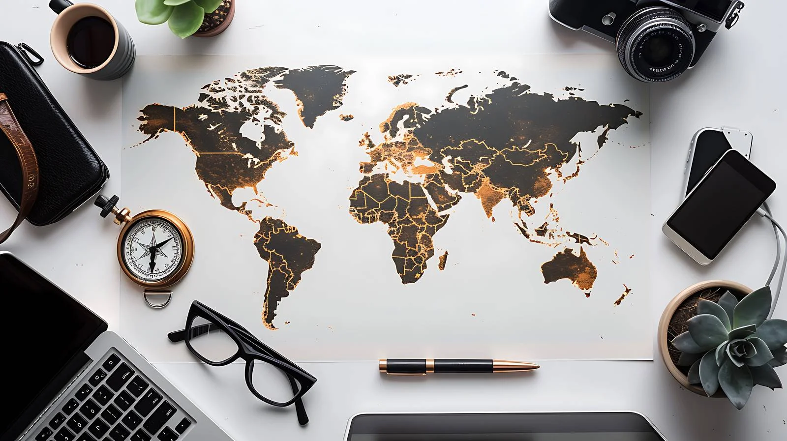 Travel Essentials on Table — free download from Dotvec