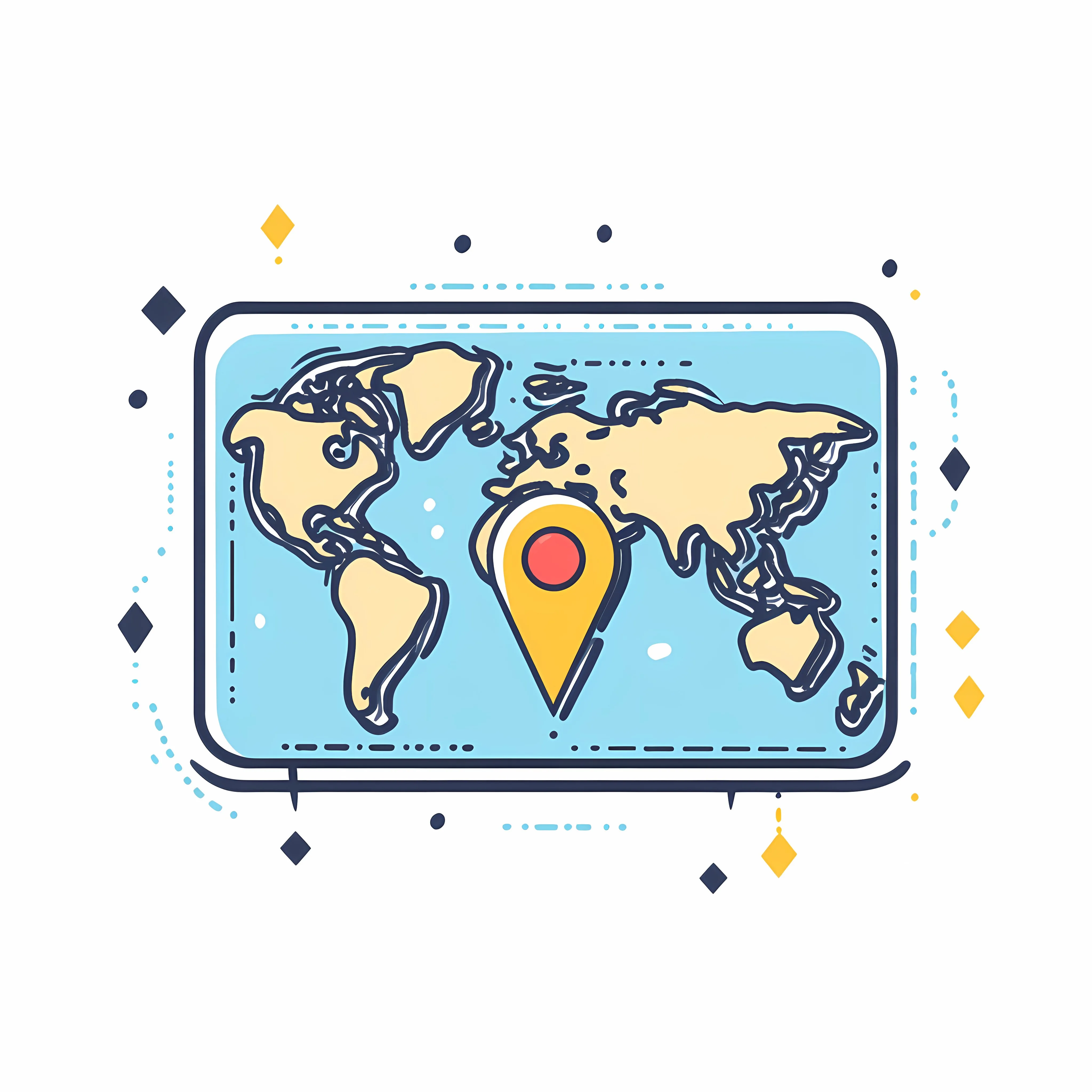 World Maps and Navigation Pins Vector Illustration — free download from Dotvec